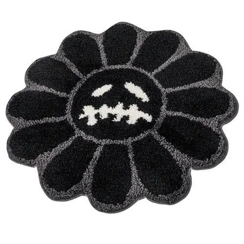 Handmade Smiling Face Tufted Flower Rug Retro Carpet for Bedroom Size ONE SIZE - 8 Thumbnail