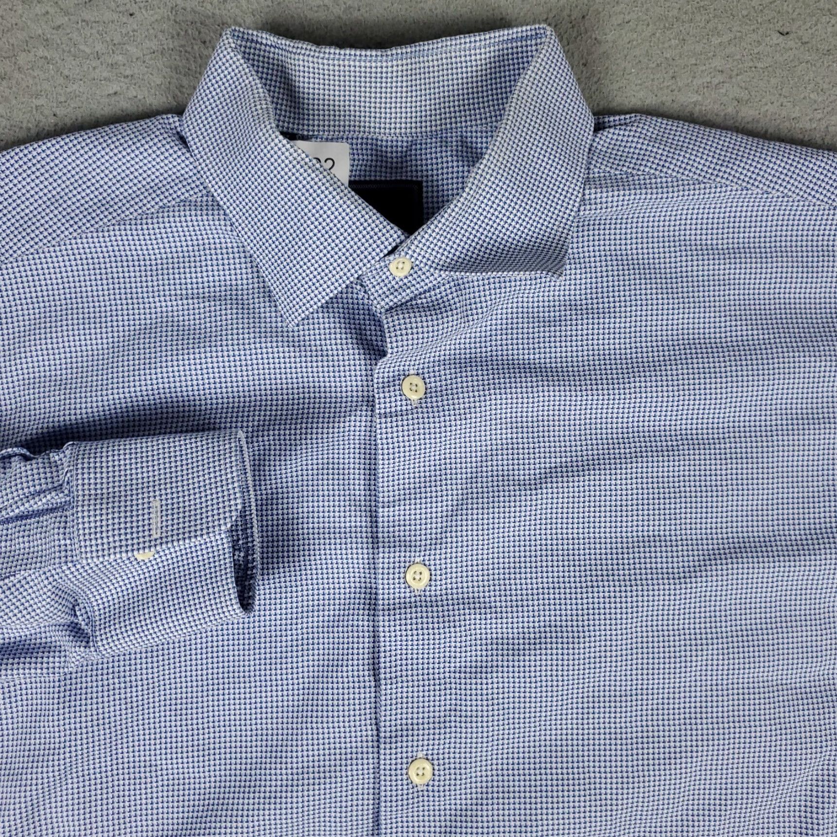 David Donahue Vintage David Donahue Dress Shirt Mens Size 18 Blue Long Sleeve Cotton Business Casual Formal Size 48R - 2 Thumbnail