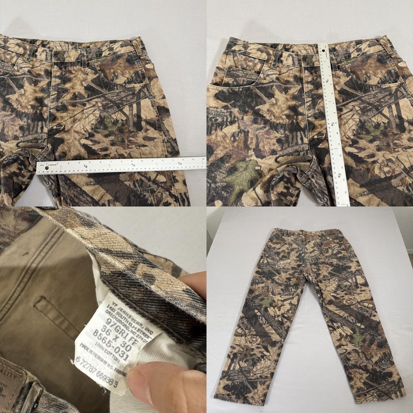 Wrangler VINTAGE Wrangler Jeans Men 36x30 Mossy Oak Forest Floor Camo Denim Pants Double Knee 90s Size US 36 / EU 52 - 8 Thumbnail