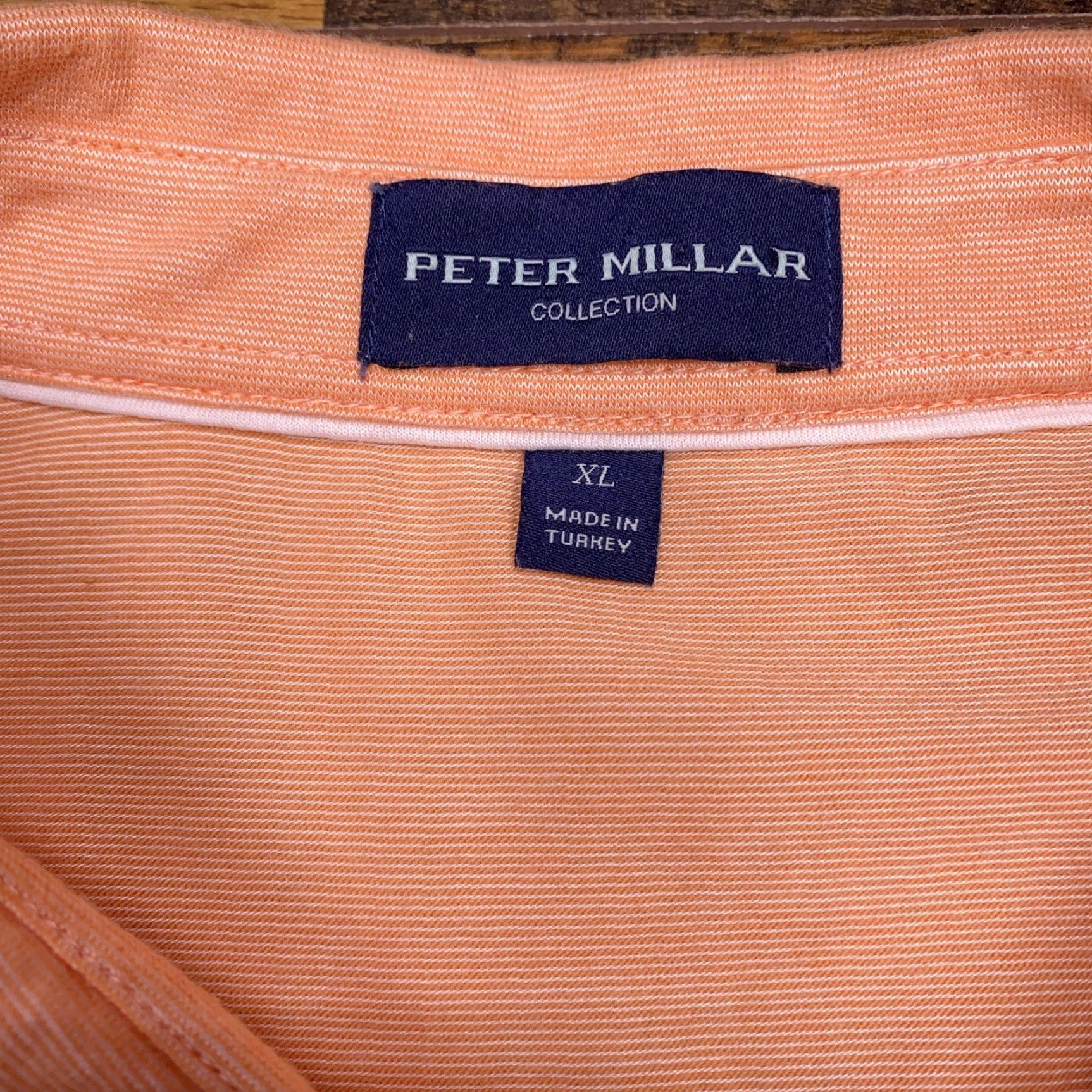 Peter Millar Peter Millar Polo Shirt Adult XL Orange Striped Preppy Mens Size US XL / EU 56 / 4 - 4 Thumbnail