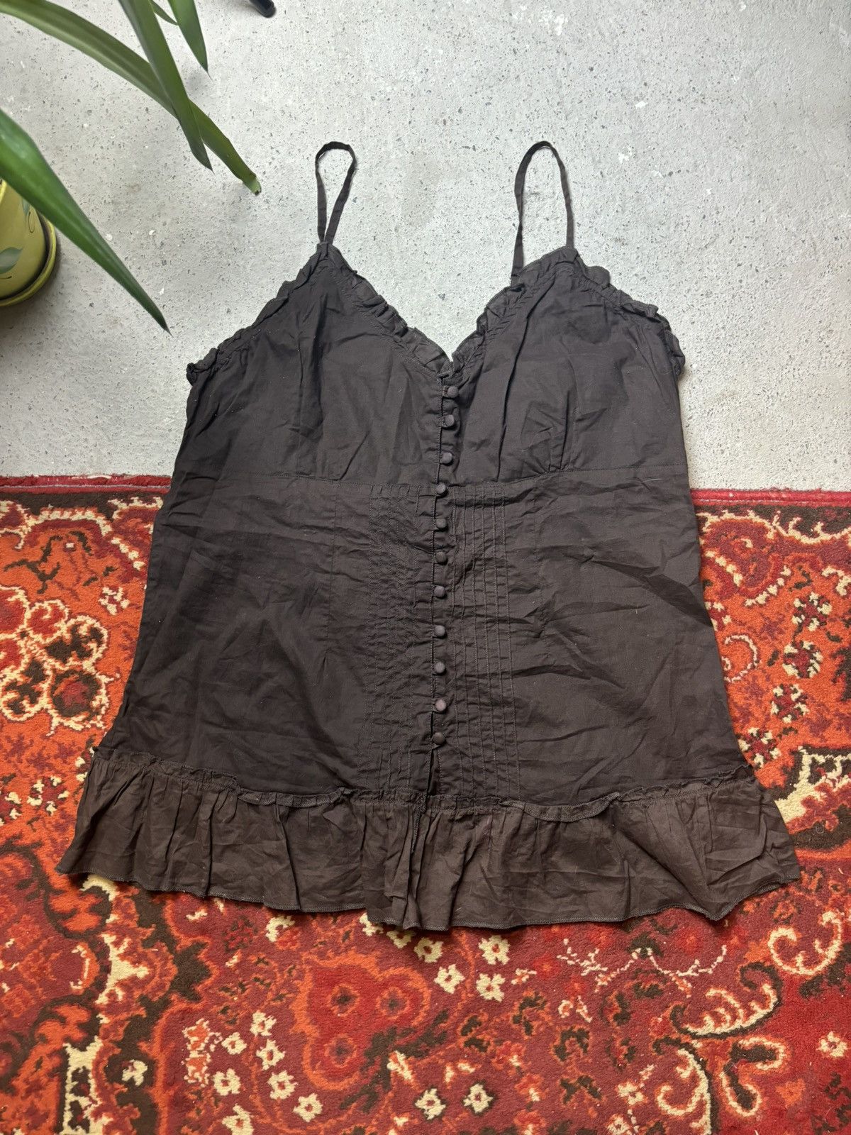 Japanese Brand × Vintage Streetwear blouse x-mail brown japanese tank top Size XXL / US 16-18 / IT 52-54 - 1 Thumbnail