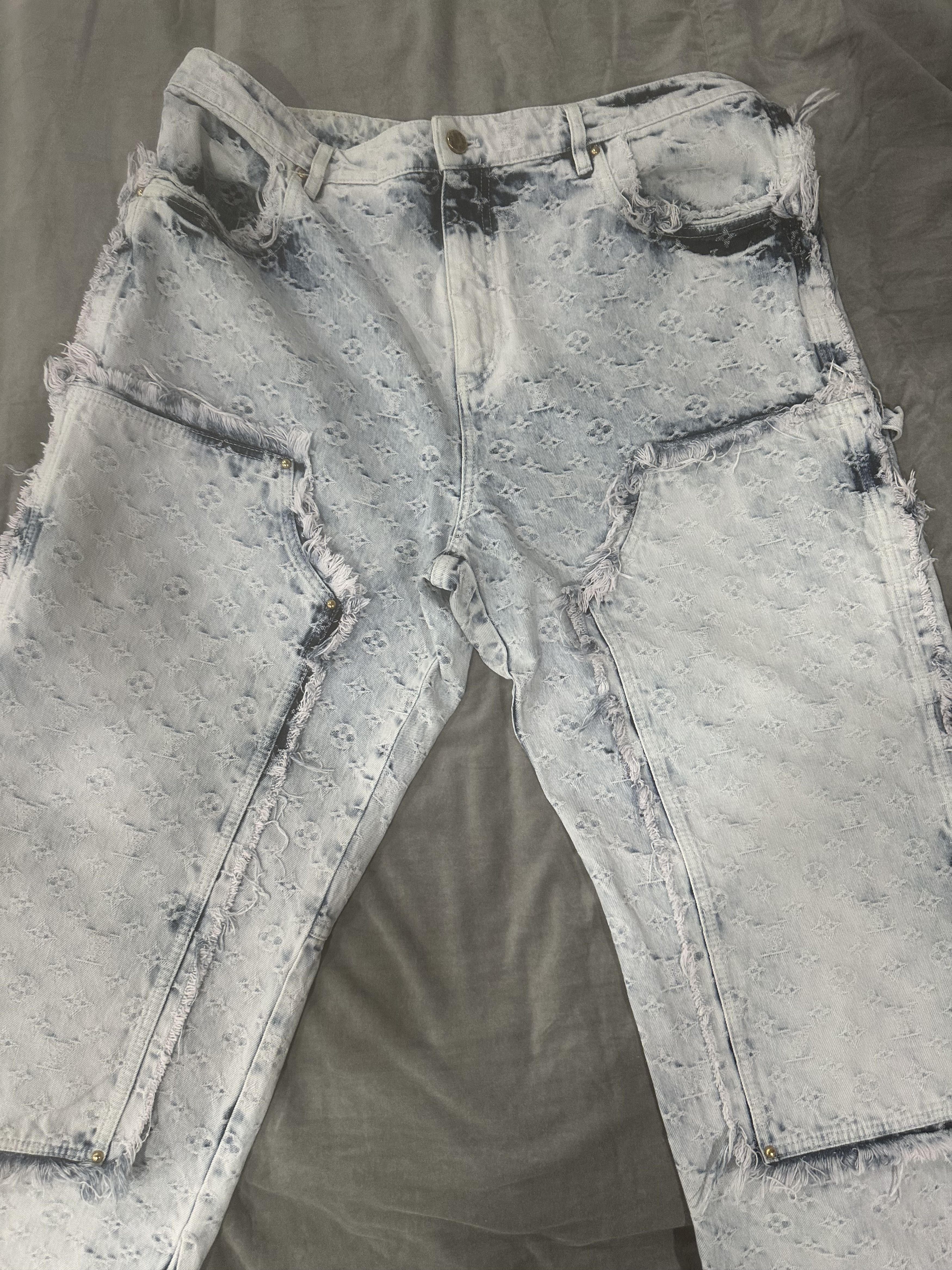 Louis Vuitton Louis Vuitton Purple n Blue Monogram Carpenter Flared Jeans Size US 38 / EU 54 - 2 Thumbnail