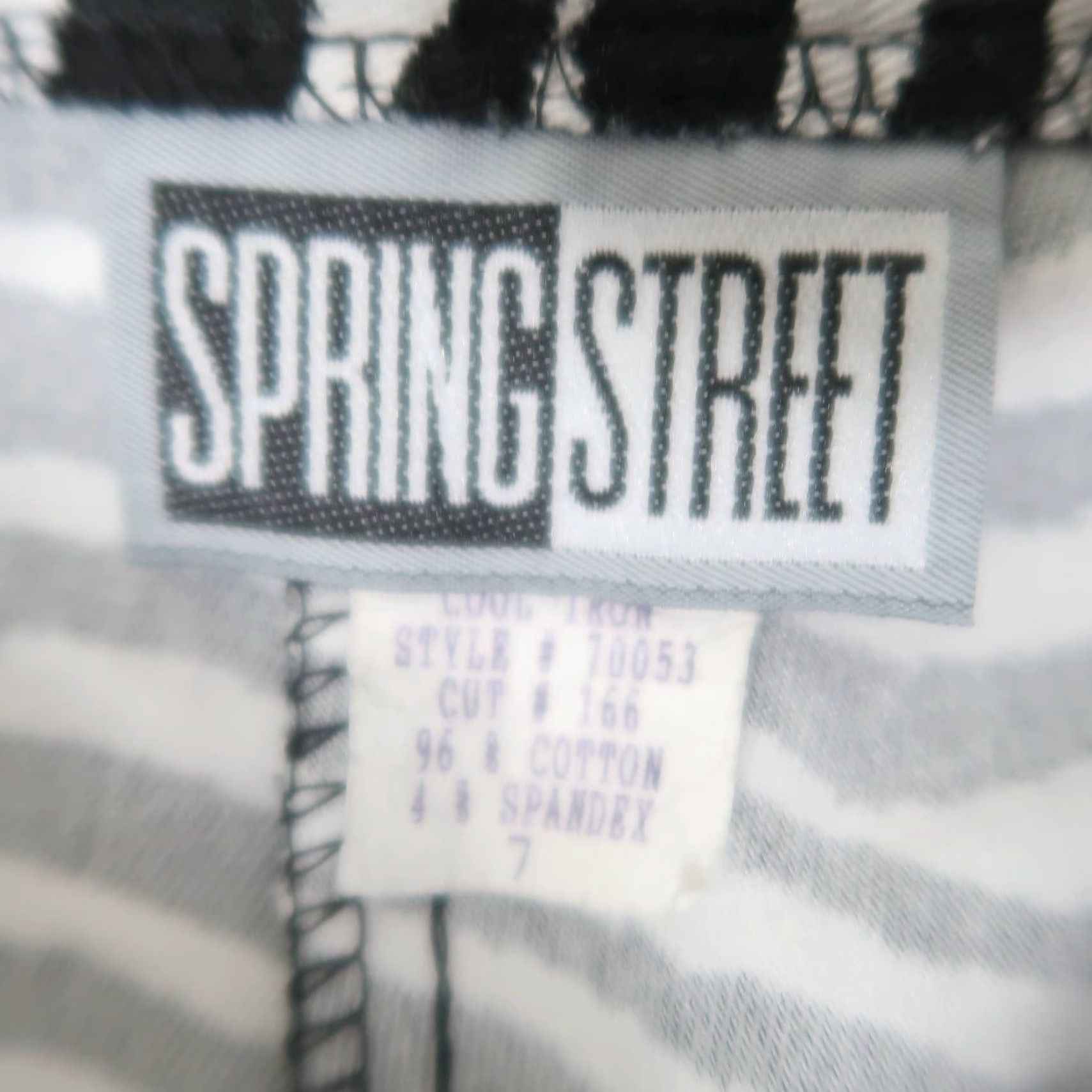 Vintage VINTAGE 90s Spring Street Zebra Stripe Flare Pants | Black White | Size 7 | Women | Cotton Spandex Rise High Flared Casual Pants Size 26" / US 2 / IT 38 - 4 Thumbnail