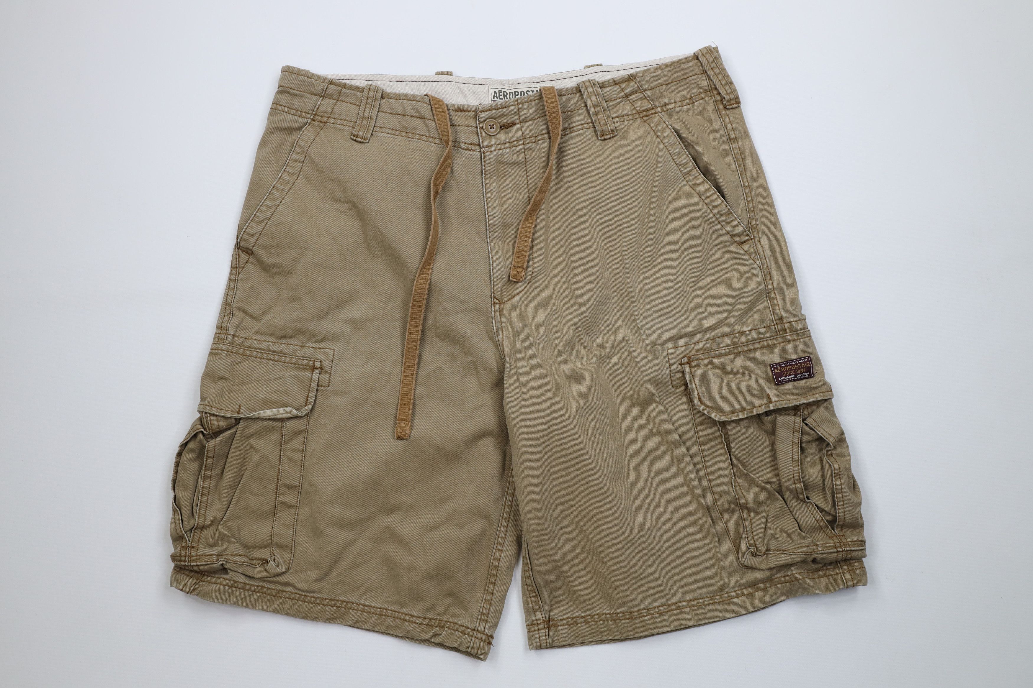 Aeropostale Vintage 90s Y2K Aeropostale Cargo Shorts Brown Cotton Size US 38 / EU 54 - 1 Thumbnail