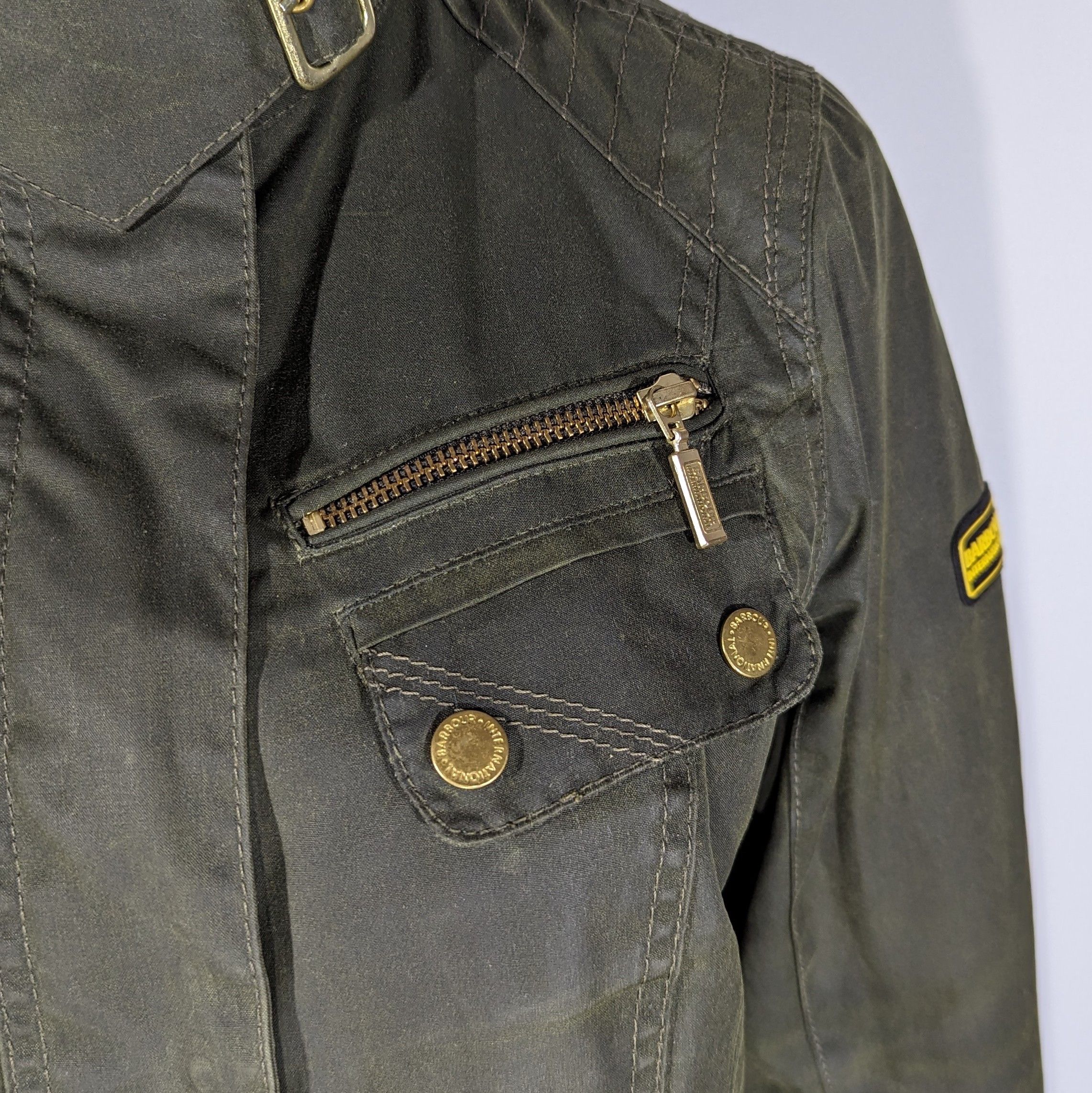 Barbour BARBOUR INTERNATIONAL LEADER WAX Jacket Motorcycle Clothing Size S / US 4 / IT 40 - 3 Thumbnail