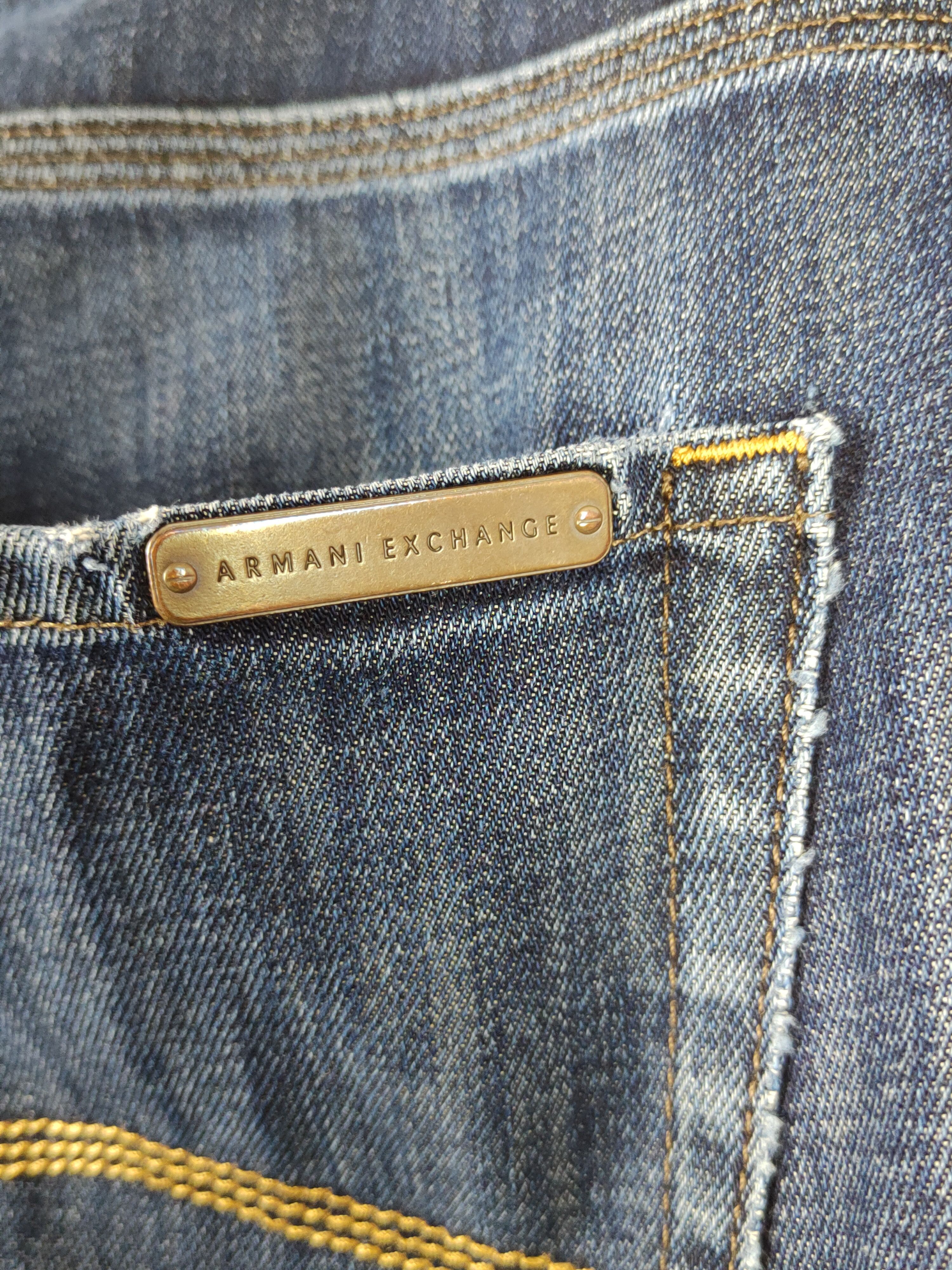 Armani Exchange Armani Exchange Dark Blue distressed jeans Denim #S1621 Size US 33 - 12 Thumbnail