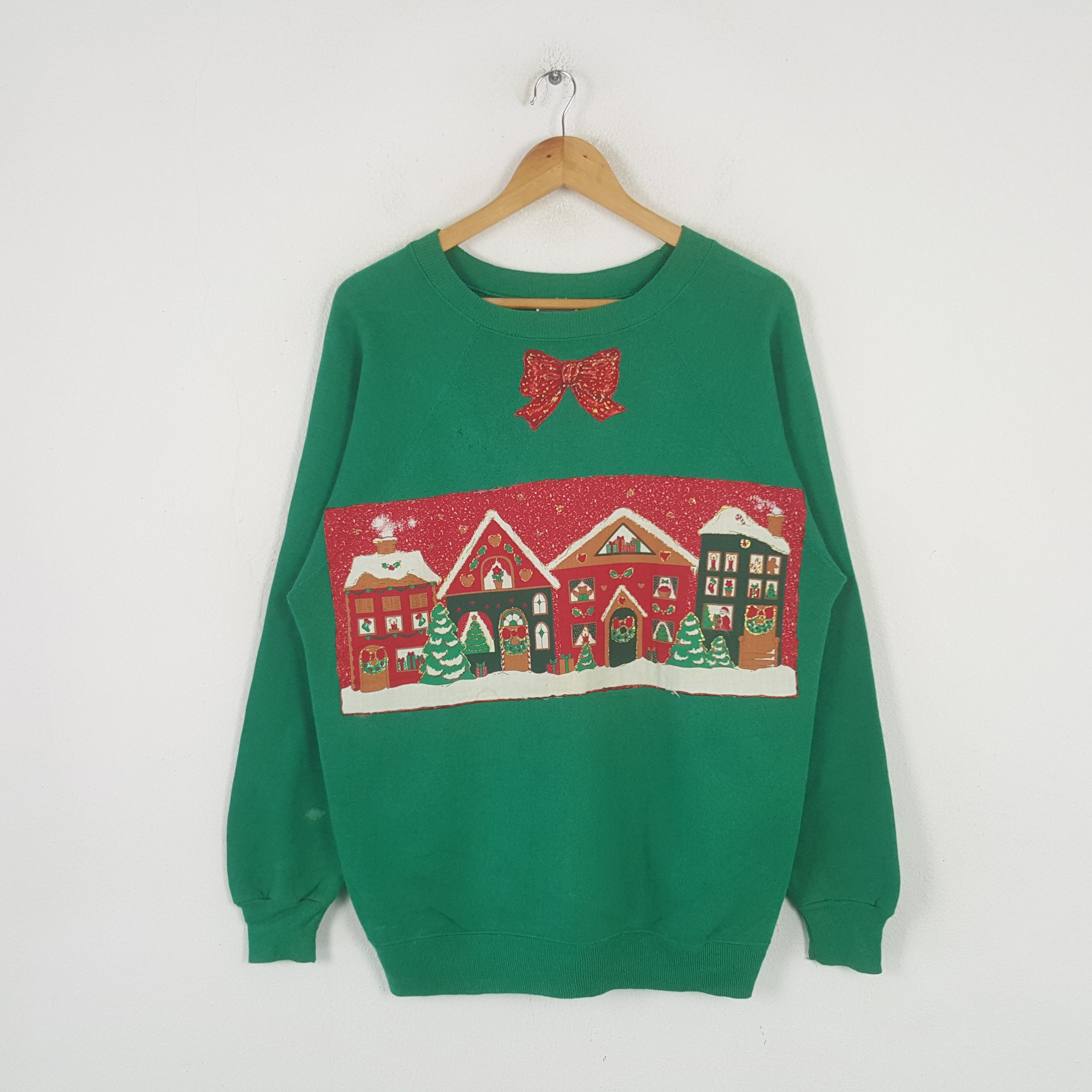 Hanes Vintage Merry Christmas Winter Style Sweatshirt C296N4 Size US L / EU 52-54 / 3 - 1 Thumbnail