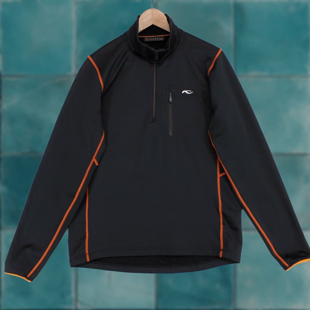 KJUS Kjus Hydraulic Half Zip Mens M Black Orange Contrast Stitch Performance Ski Size US M / EU 48-50 / 2 - 1 Thumbnail