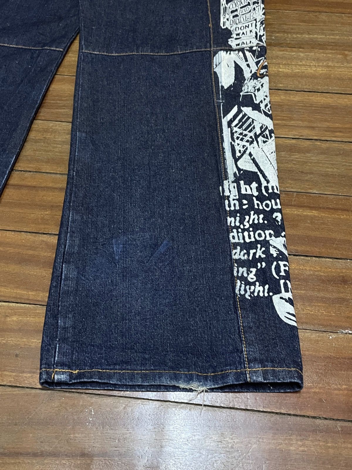 Japanese Brand × Vintage Rare Design Vintage Brand Indigo Red Sukajan Jeans 2000s Size US 34 / EU 50 - 6 Thumbnail