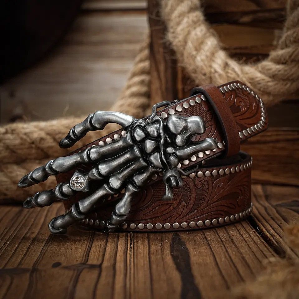 Japanese Brand × Vintage Rhinestone Skeleton Hand Belt Size ONE SIZE - 6 Thumbnail