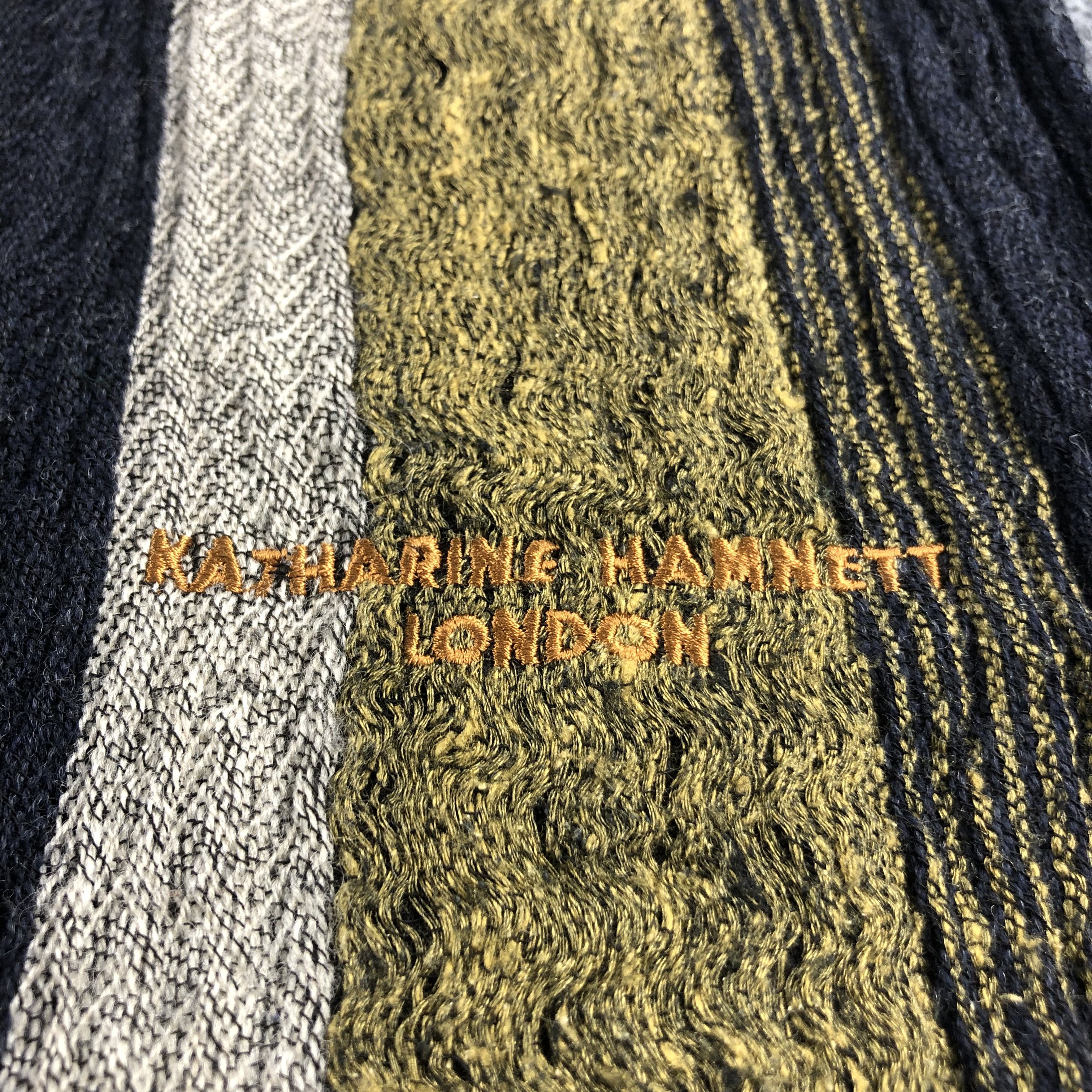 Katharine Hamnett London Katahrine Hamnett London Striped Wool Scarf Muffler V673 Size ONE SIZE - 4 Thumbnail