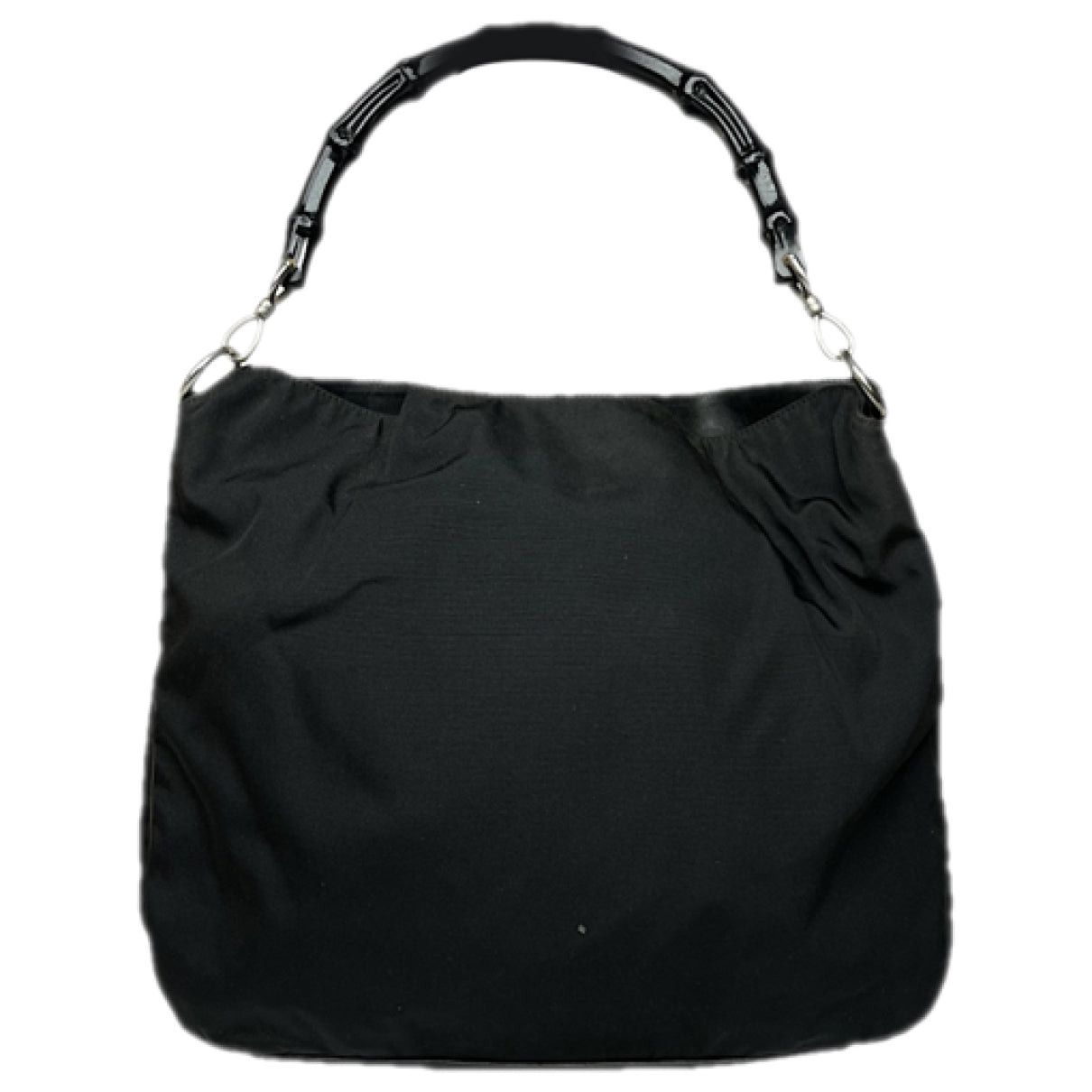 Gucci Bamboo Convertible Satchel Black Polyester Handbag Size ONE SIZE - 1 Thumbnail