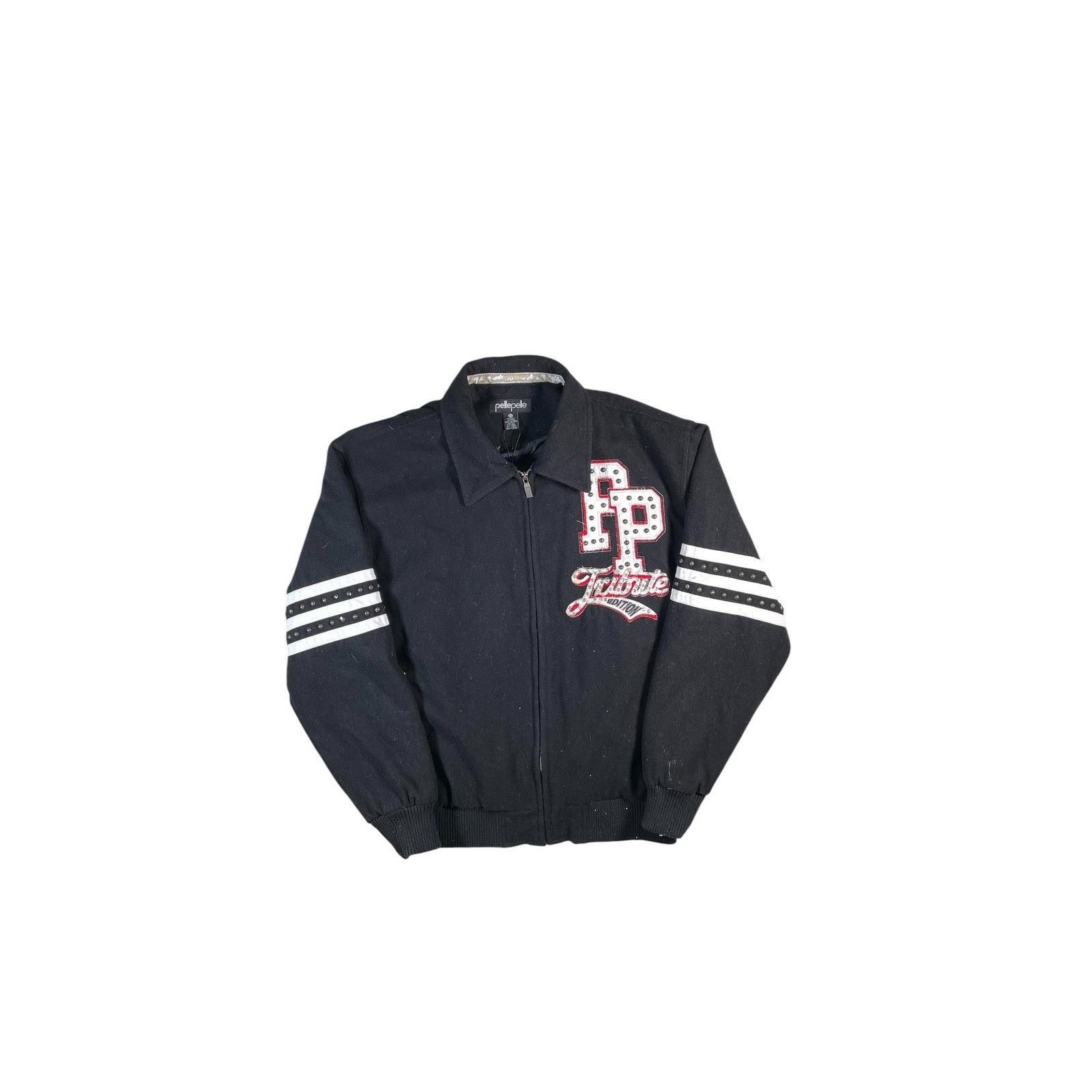 Pelle Pelle Pelle Pelle Studded Black Red & White Varsity Jacket Size US XL / EU 56 / 4 - 1 Thumbnail