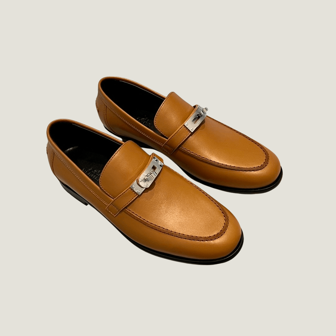 Hermes Hermes Destin Naturel Leather Kelly Buckle Loafers Size US 8 / IT 38 - 5 Thumbnail