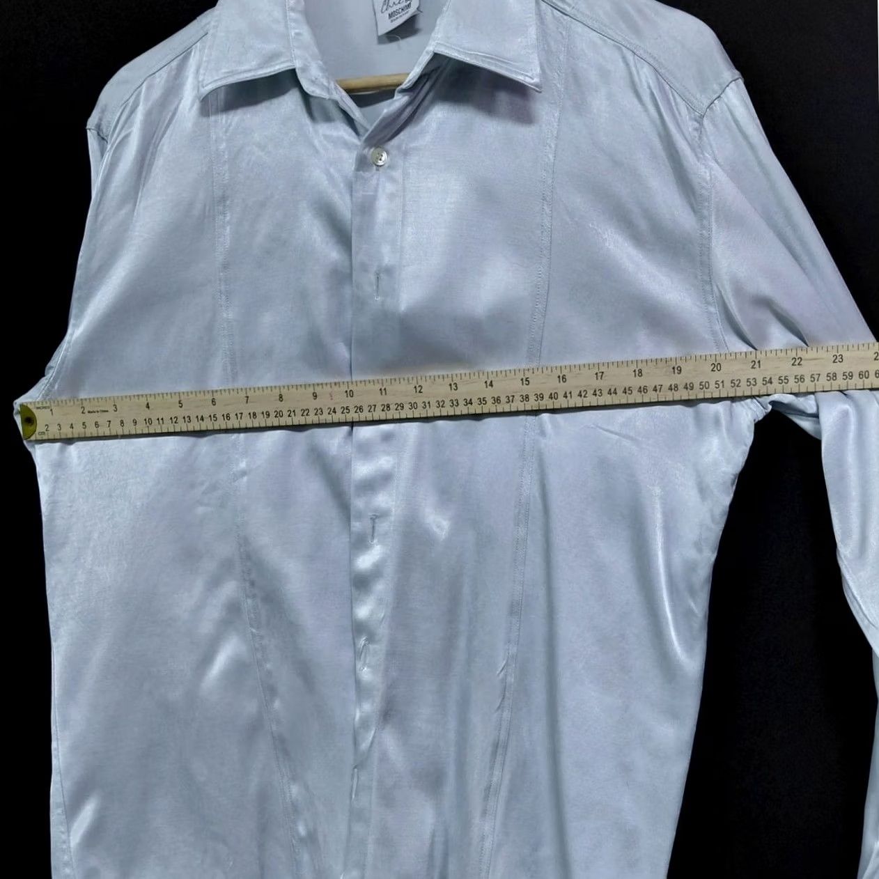 Vintage Moschino Button-Up Shirt Blue Men Size 16/41 Italy Size US M / EU 48-50 / 2 - 7 Thumbnail