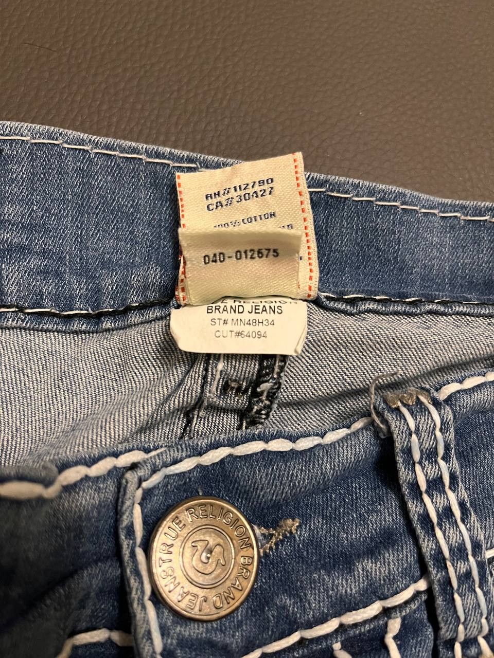 Ed Hardy × Japanese Brand × True Religion 💥Y2k Vintage True Religion White Stitch Slim Straight Jeans Size US 32 / EU 48 - 4 Thumbnail