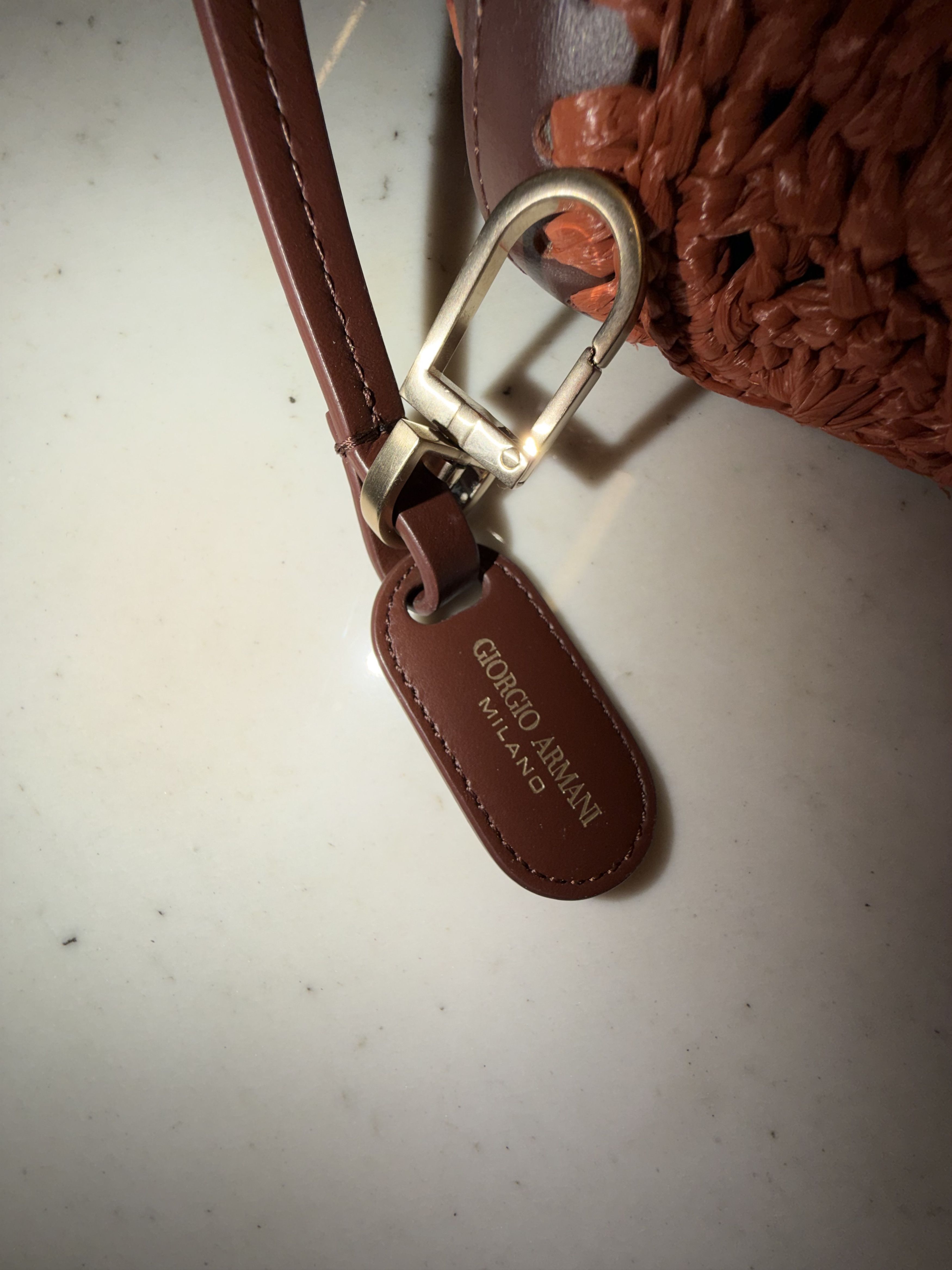Giorgio Armani Small Handbag In Leather And Raffia Size ONE SIZE - 9 Thumbnail