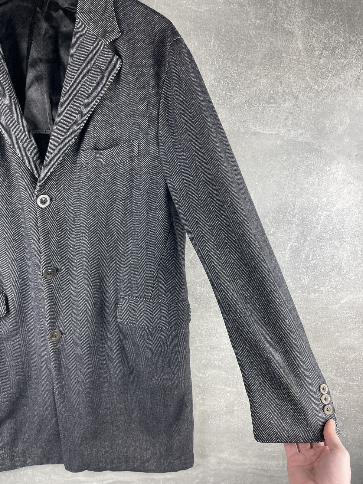 Boglioli Vintage Boglioli Herringbone Wool Overcoat Made In Italy Size US L / EU 52-54 / 3 - 4 Thumbnail