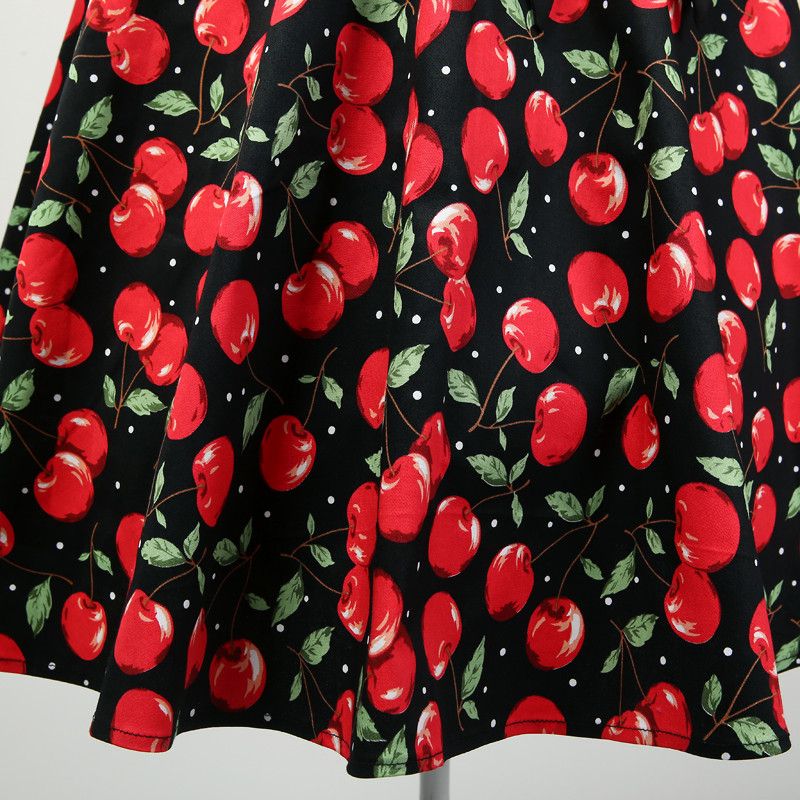 Other Cherry Print Vintage Style Backless Dress Size L / US 10 / IT 46 - 5 Thumbnail