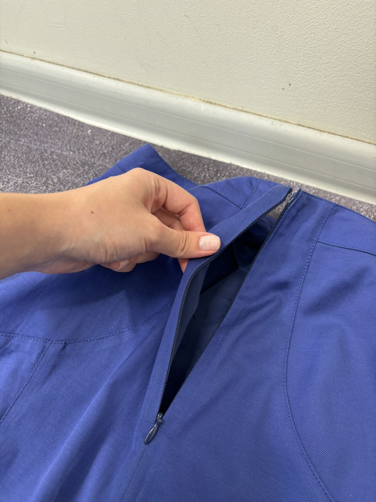 Versace Jeans Couture Versace Jeans Couture Blue Cotton/Viscose Luxury Midi Skirt Size 30" / US 8 / IT 44 - 14 Thumbnail