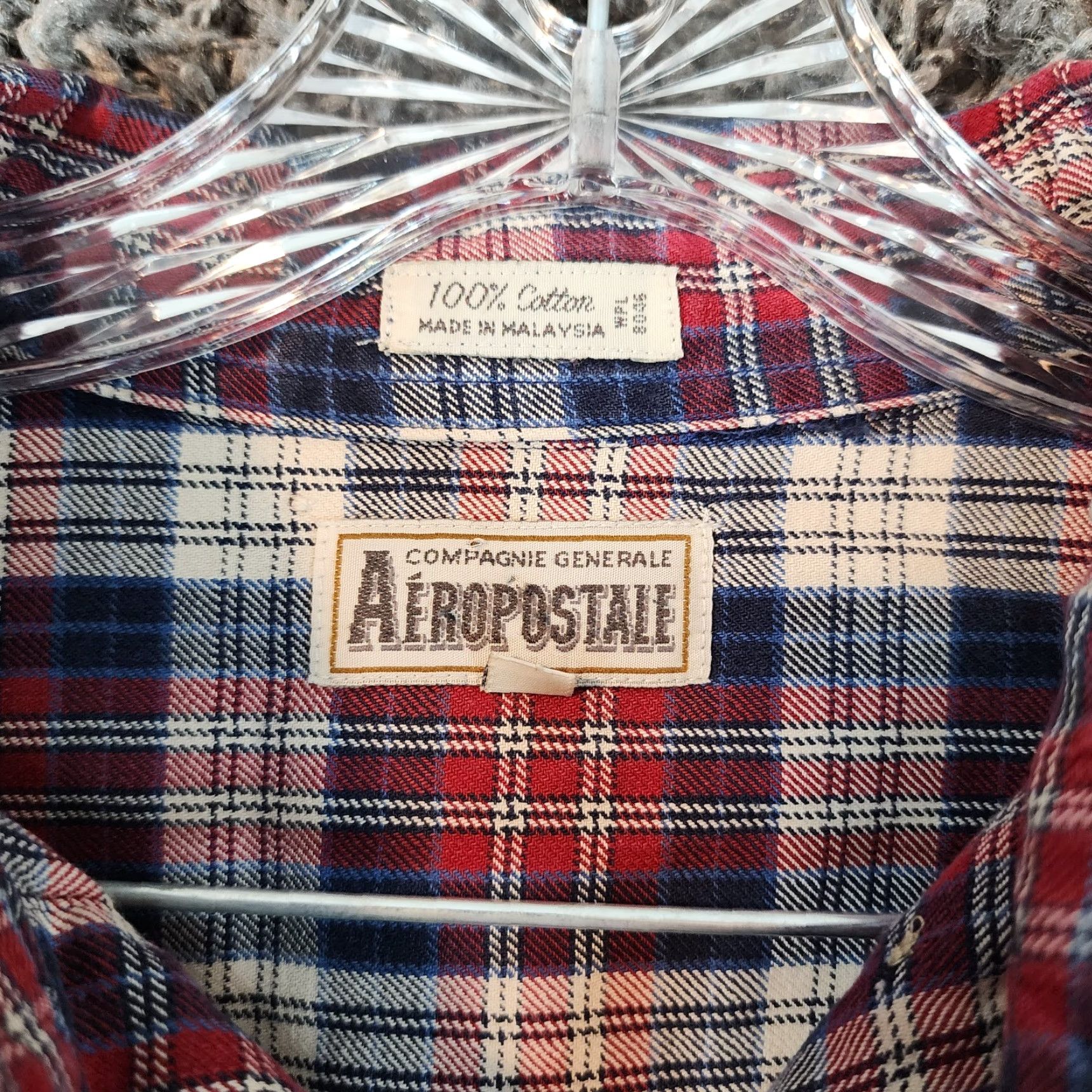 Vintage VINTAGE? Aeropostale Shirt Men Long Sleeve Button-Up Plaid Red Blue Size L Men Size US L / EU 52-54 / 3 - 4 Thumbnail