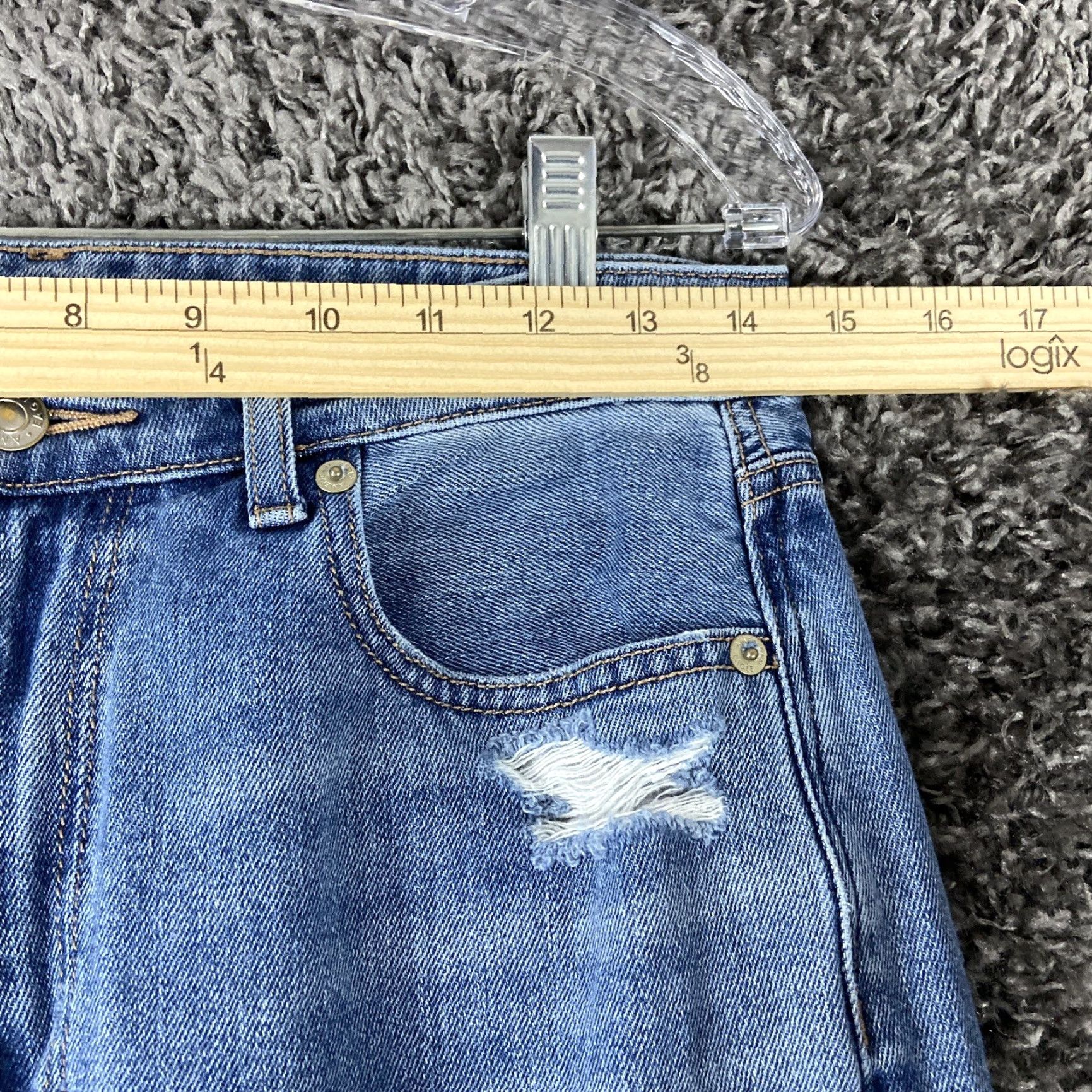 American Eagle Outfitters American Eagle Jeans Women 6 Blue Distressed Comfort Stretch Mom Size 28" / US 6 / IT 42 - 7 Thumbnail