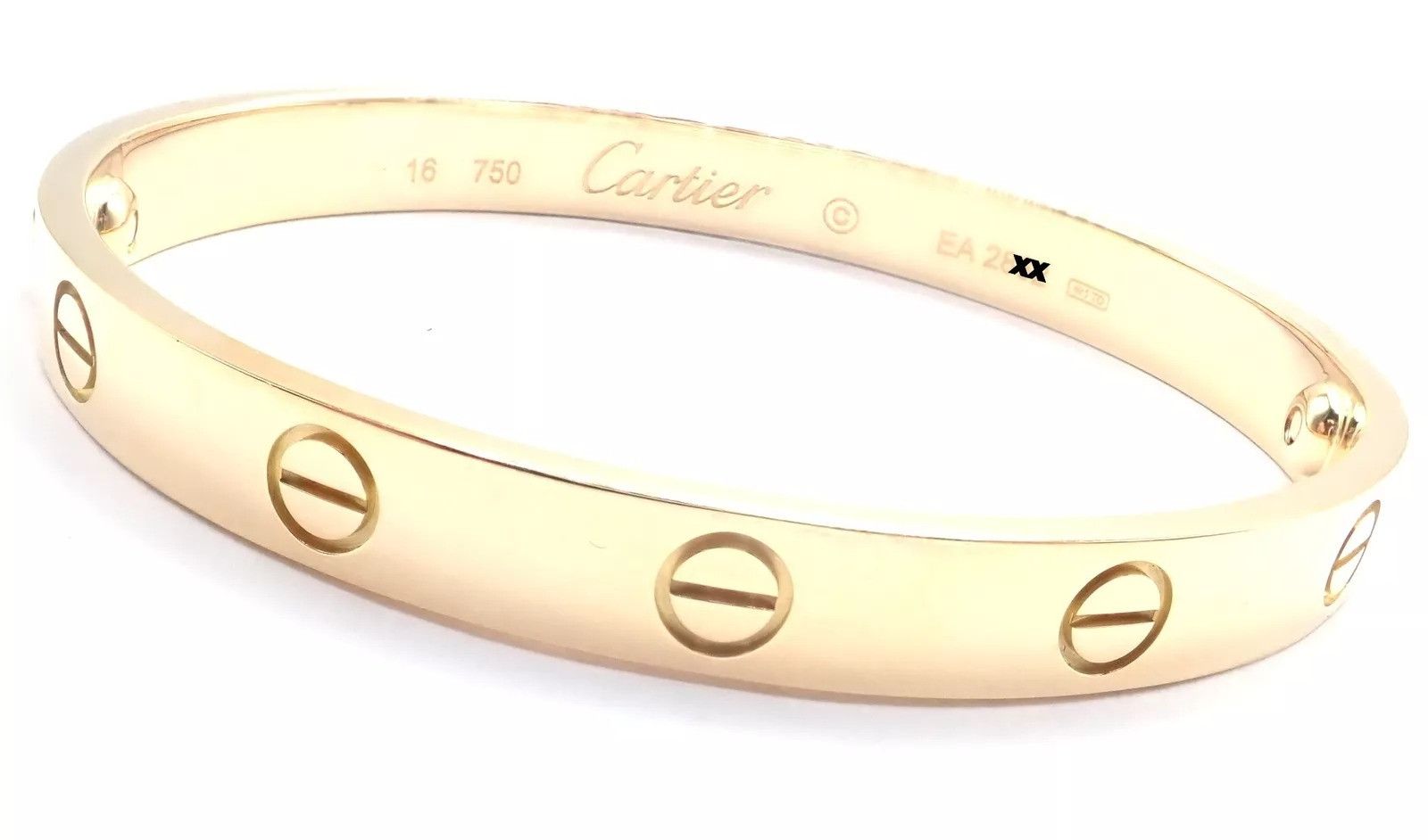 Cartier Cartier 18k Yellow Gold Love Bangle Bracelet Size 16 Paper Size ONE SIZE - 3 Thumbnail