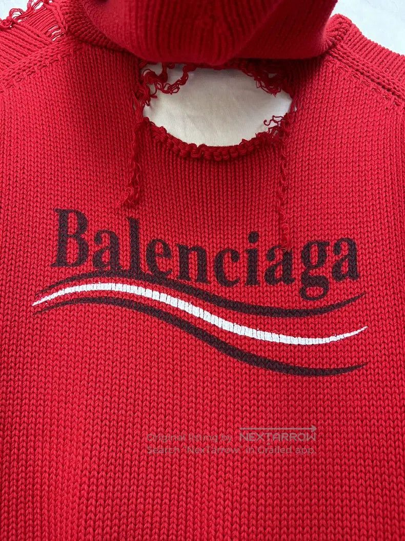 Balenciaga Balenciaga Cola Wave Destroyed Knit Sweater Vest Size US XS / EU 42 / 0 - 4 Thumbnail