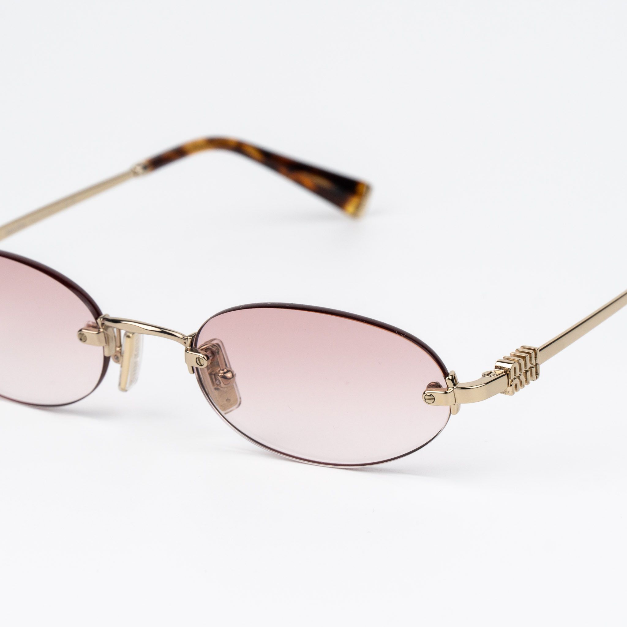 Miu Miu Miu Miu Women Sunglasses Oval MUA54S ZVN70O NEW AUTHENTIC Size ONE SIZE - 6 Thumbnail