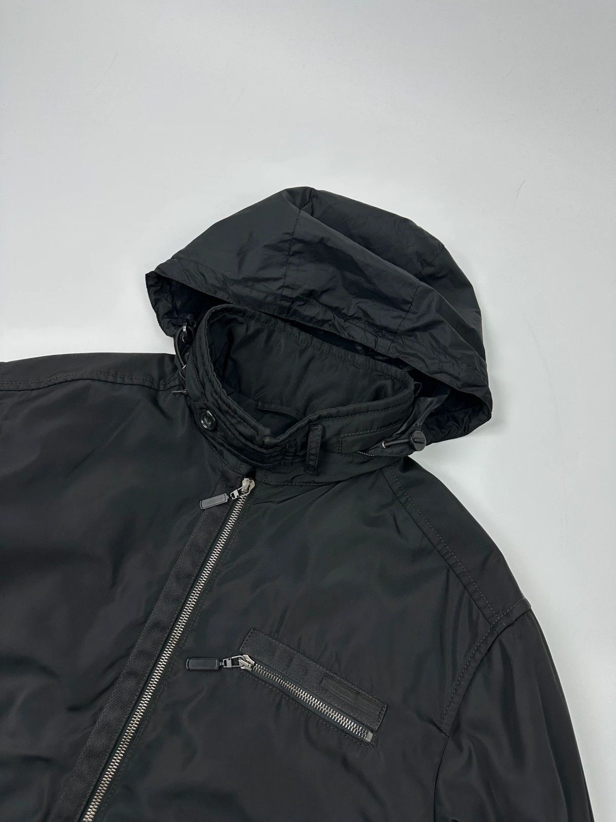 Prada Prada Milano FW2007 Black Thick Hidden Hood Bomber Jacket Size US L / EU 52-54 / 3 - 2 Thumbnail