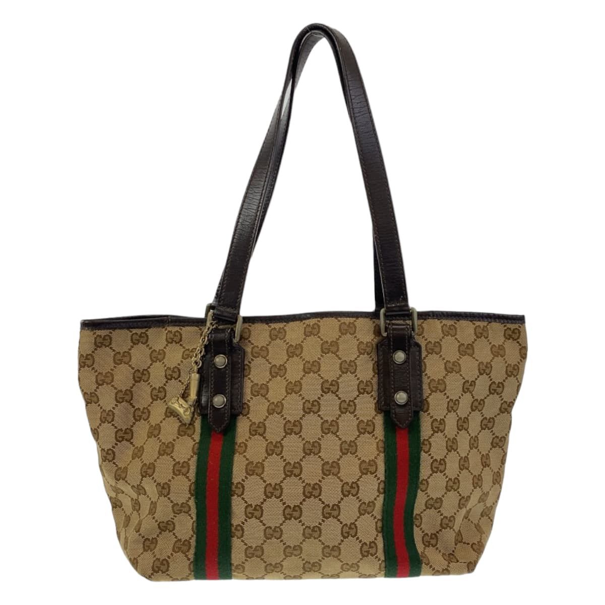 Gucci Gucci GG Canvas Sherry Line 2Way Tote Bag 137396 Canvas Shoulder Bag 137396 in Beige, Women's