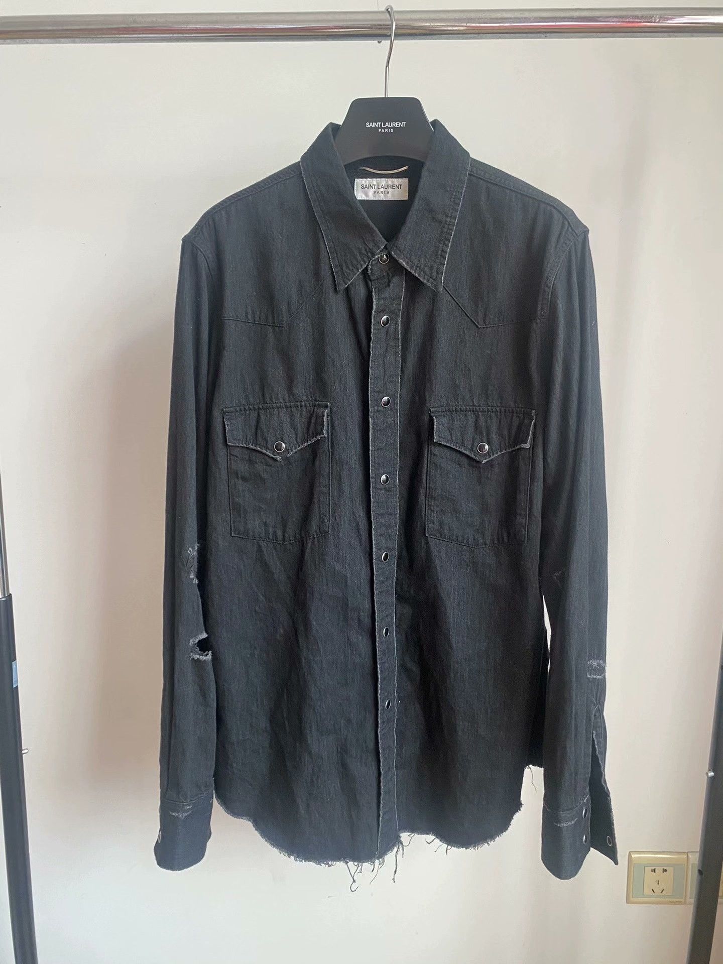 Saint Laurent Paris Saint Laurent 16SS Cat Eye Tassel Shirt Size US M / EU 48-50 / 2 - 1 Thumbnail