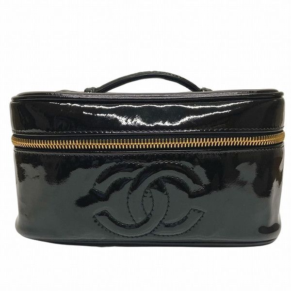 Chanel Chanel Chanel Vanity Enamel Cosmetic Pouch Handbag Leather Vanity Bag 4260957 in Good Condition Size ONE SIZE - 1 Thumbnail