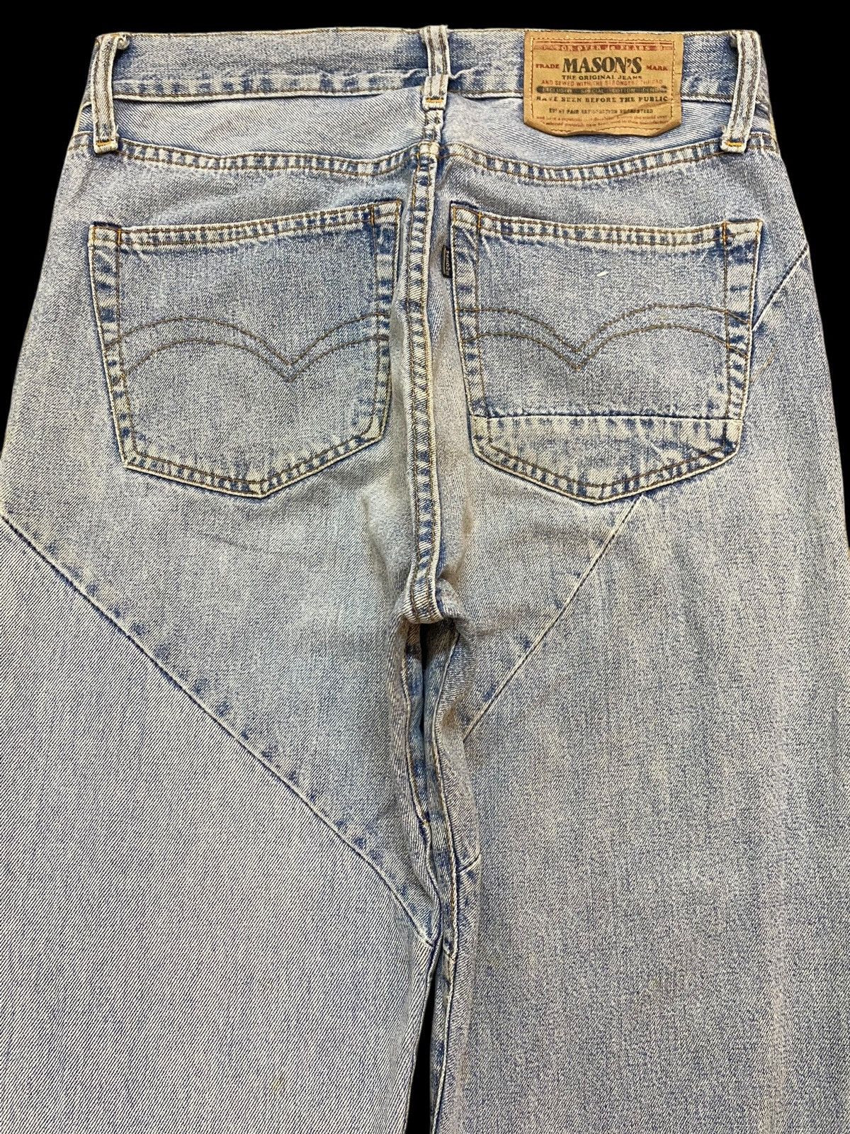 Mason's Vintage Masons by Silver Stone Faded Wash Distressed Jeans Size US 30 / EU 46 - 4 Thumbnail