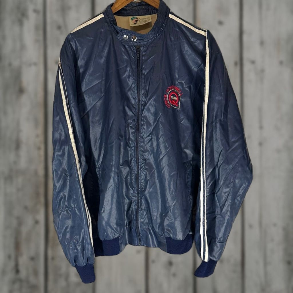 Vintage VINTAGE Southern Colours Men's Racing Windbreaker Jacket Blue 2XL Size US XXL / EU 58 / 5 - 1 Thumbnail