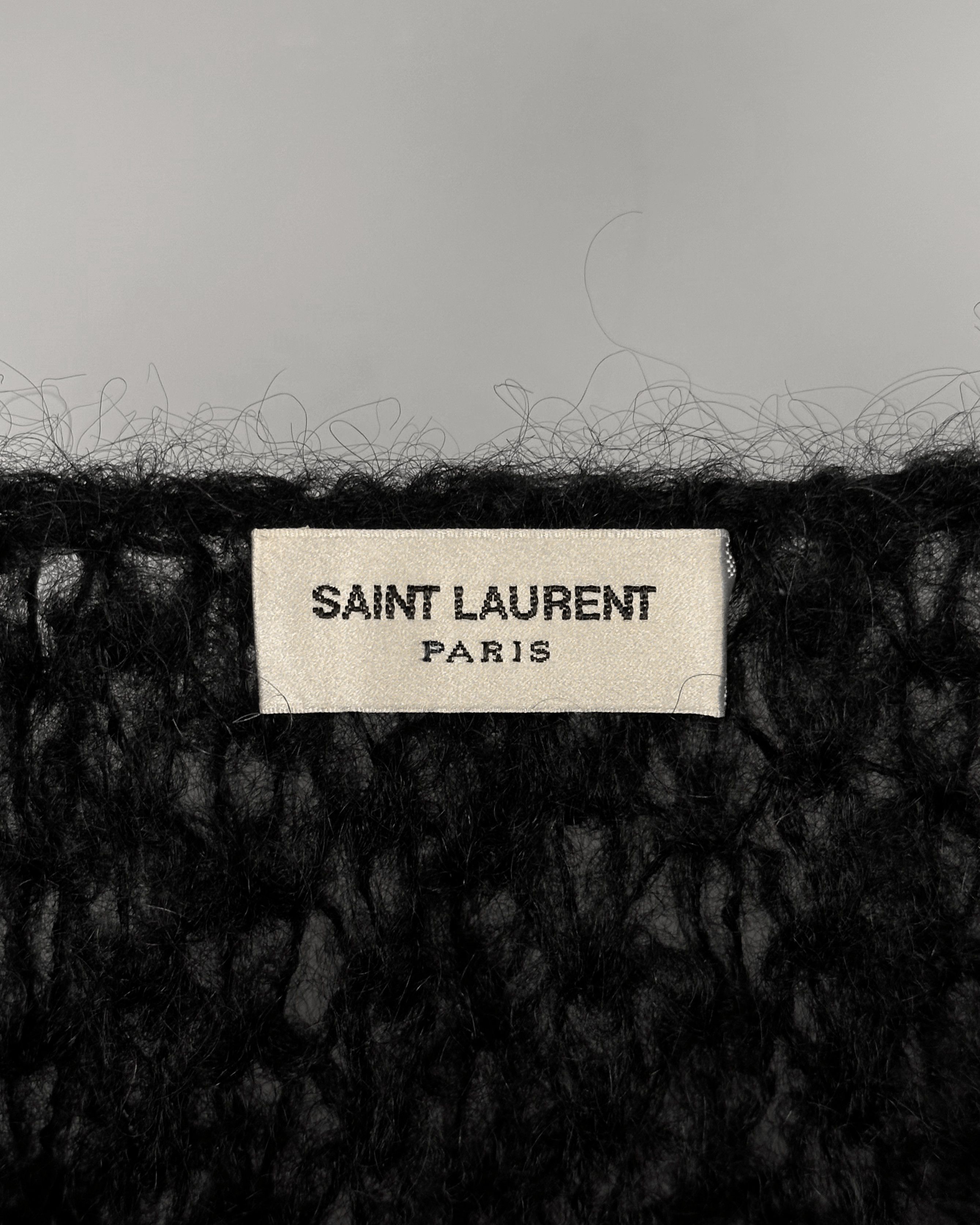 Hedi Slimane × Saint Laurent Paris Saint Laurent Paris Striped Mohair Knitted Sweater Size US L / EU 52-54 / 3 - 7 Thumbnail
