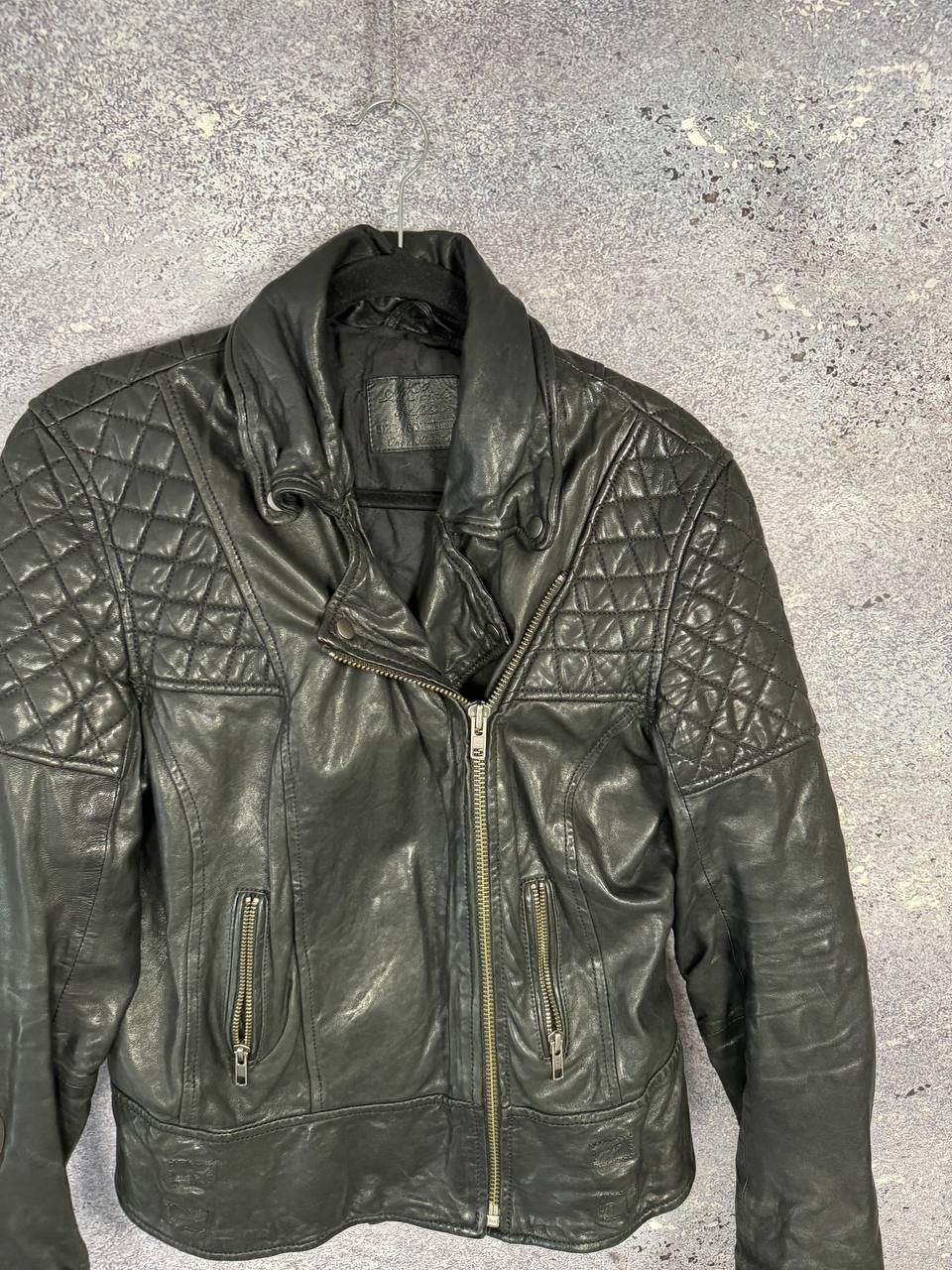 Allsaints × Vintage ALLSAINTS LEATHER BIKER JACKET WOMEN'S UK14 LAMB PAPIN Size L / US 10 / IT 46 - 4 Thumbnail