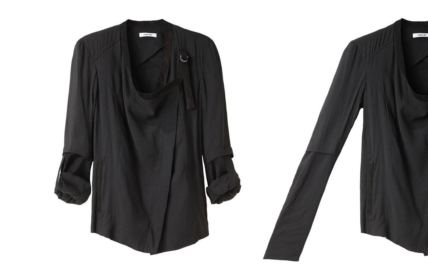 Helmut Lang Leather Trim Overlap Front Multi-Strapped Jacket | XS-S Size XS / US 0-2 / IT 36-38 - 4 Thumbnail
