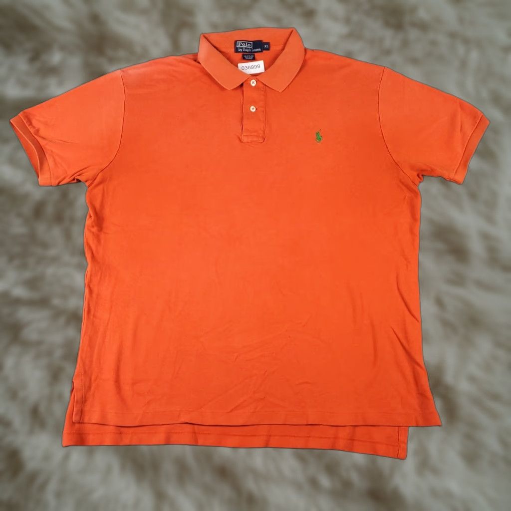 Ralph Lauren Ralph Lauren Polo Shirt Mens XL Orange Pony Casual Short Sleeve Button Collared Cotton Woven Logo Vintage No - Men’s Polo Size US XL / EU 56 / 4 - 1 Thumbnail