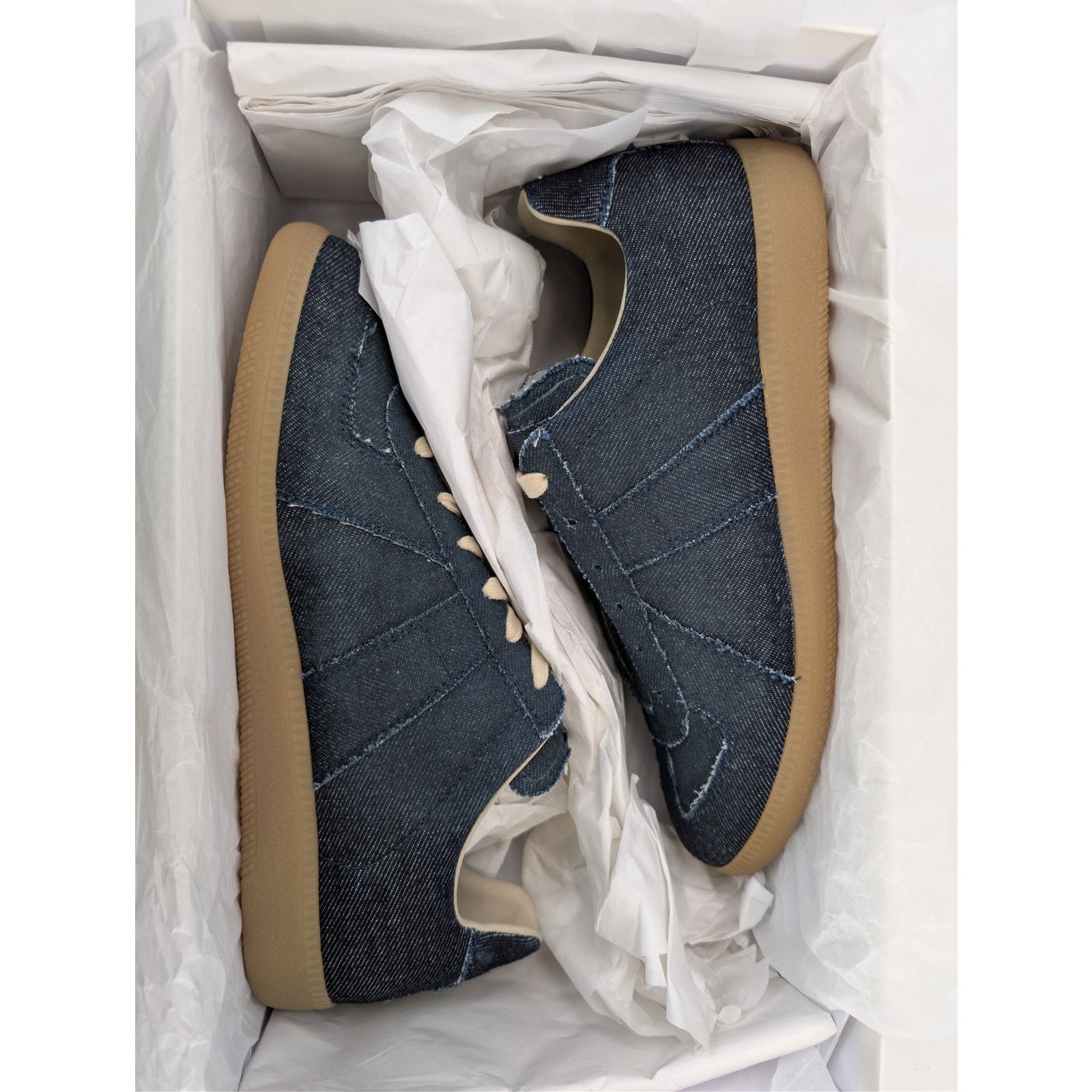 Maison Margiela o1rshd1 Exclusive Denim Shoe low top sneakers in Blue/Brown Size US 8 / EU 41 - 21 Thumbnail