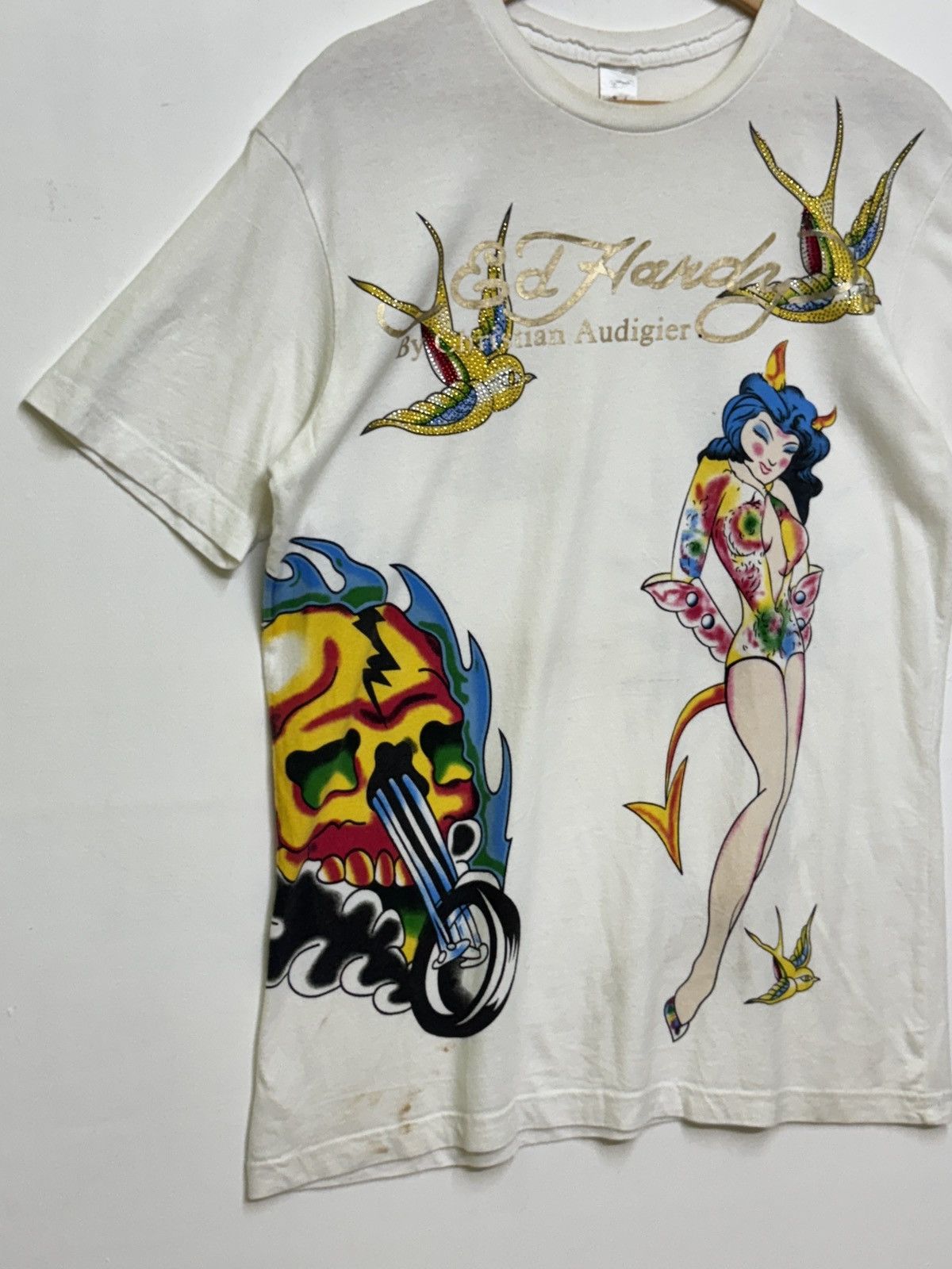 Ed Hardy Rare Ed Hardy Christian Audigier Skull & Sexy Girl Graphic Size US M / EU 48-50 / 2 - 4 Thumbnail