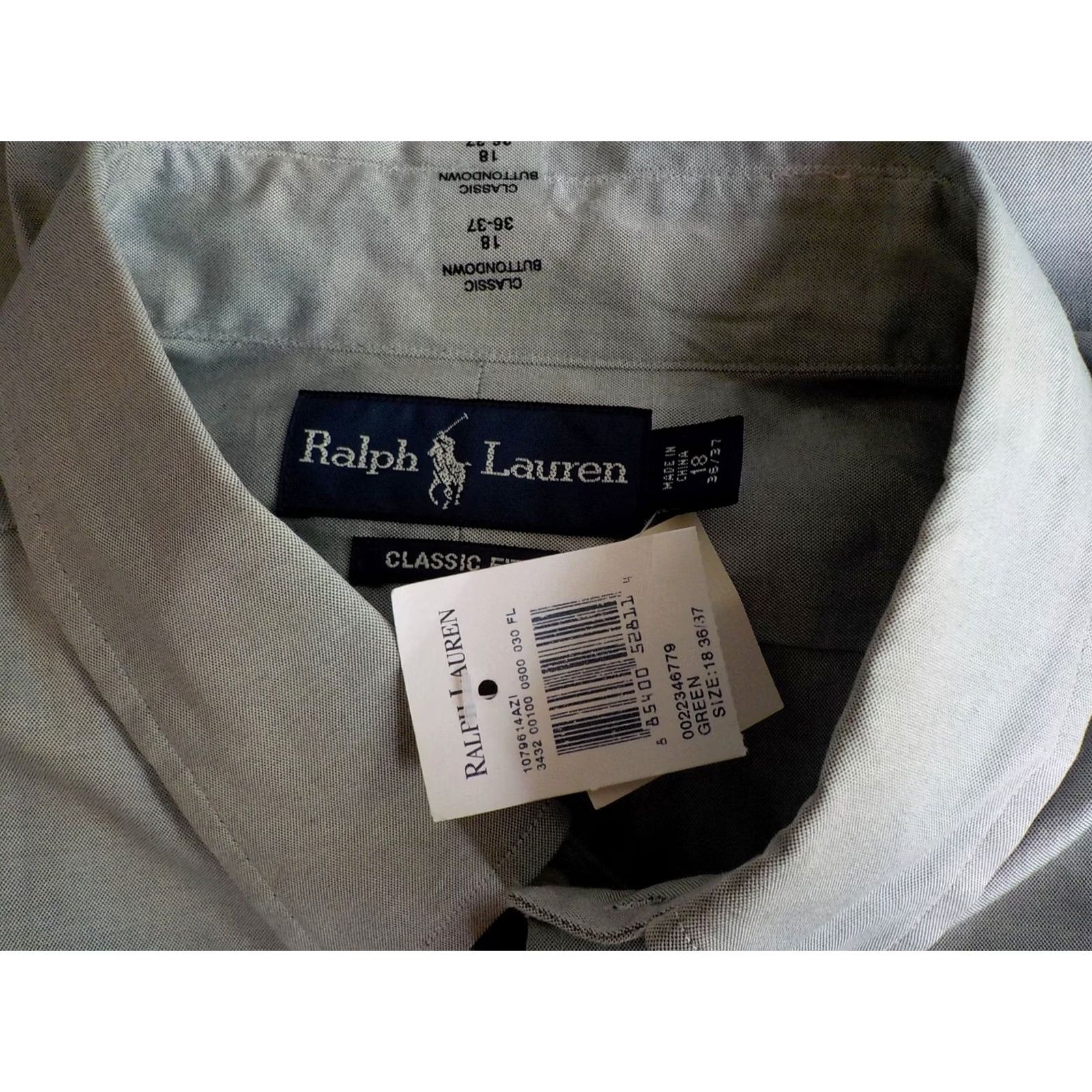 Ralph Lauren Ralph Lauren Button-Down Shirt 100% Cotton Green NWT L/Regular 18-36/37 Mens Shirts Button-Front Classic Fit Size US XXL / EU 58 / 5 - 4 Thumbnail