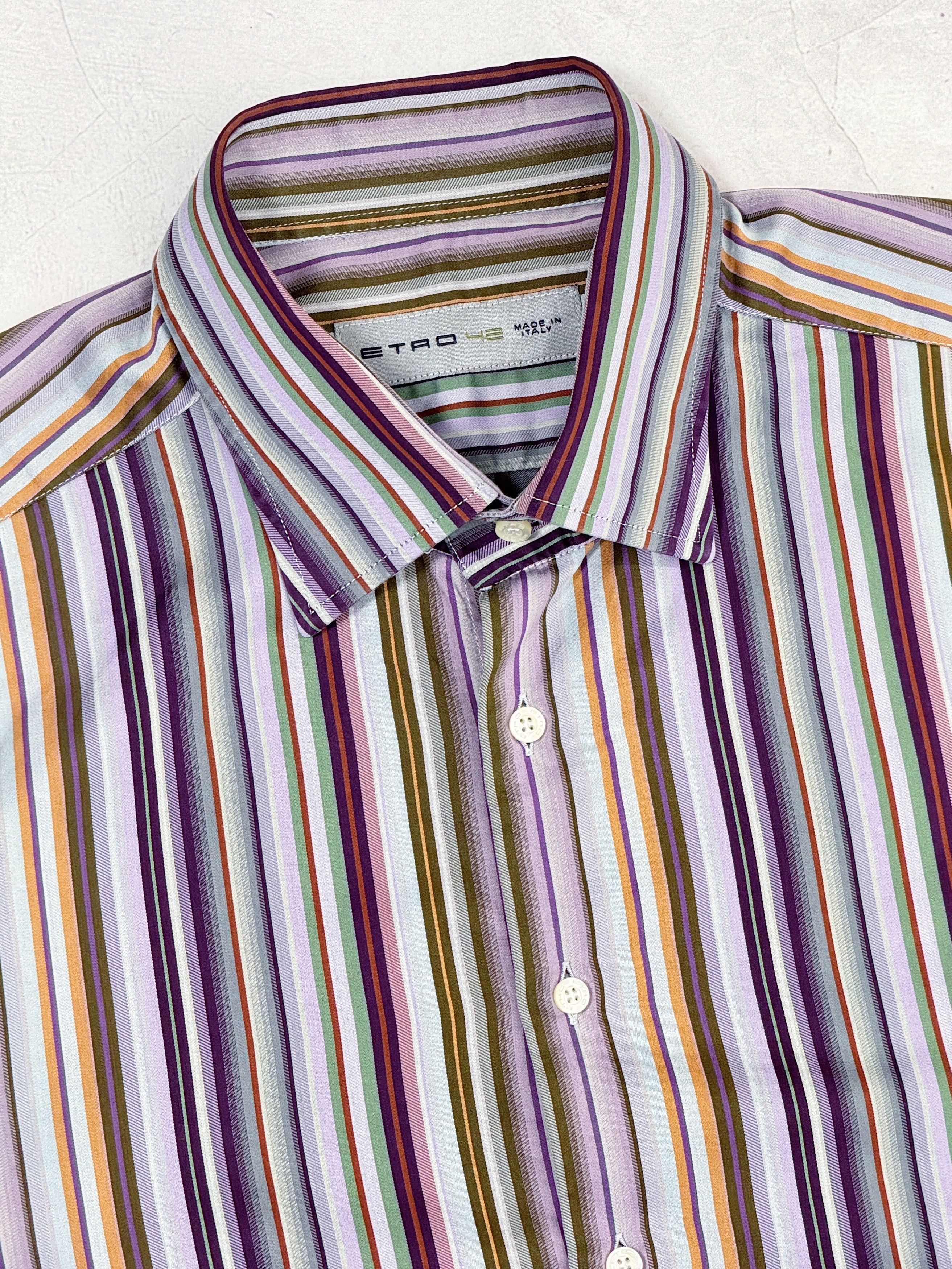 Etro Etro Shirt Multicolor Sriped Pattern Classic Size US L / EU 52-54 / 3 - 5 Thumbnail