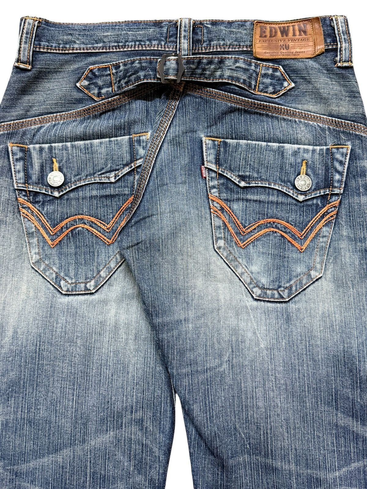 Edwin Vintage 90s Edwin XV Faded Wash Whisker Distressed Bootcut Size US 31 - 6 Thumbnail