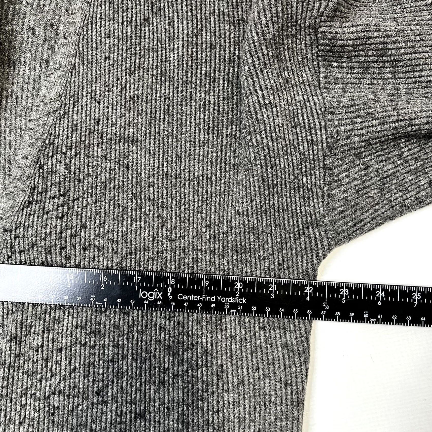 Vintage DREAMERS Debut Cardigan Womens Large Gray Open Front Balloon Sleeve Sweater Size L / US 10 / IT 46 - 6 Thumbnail