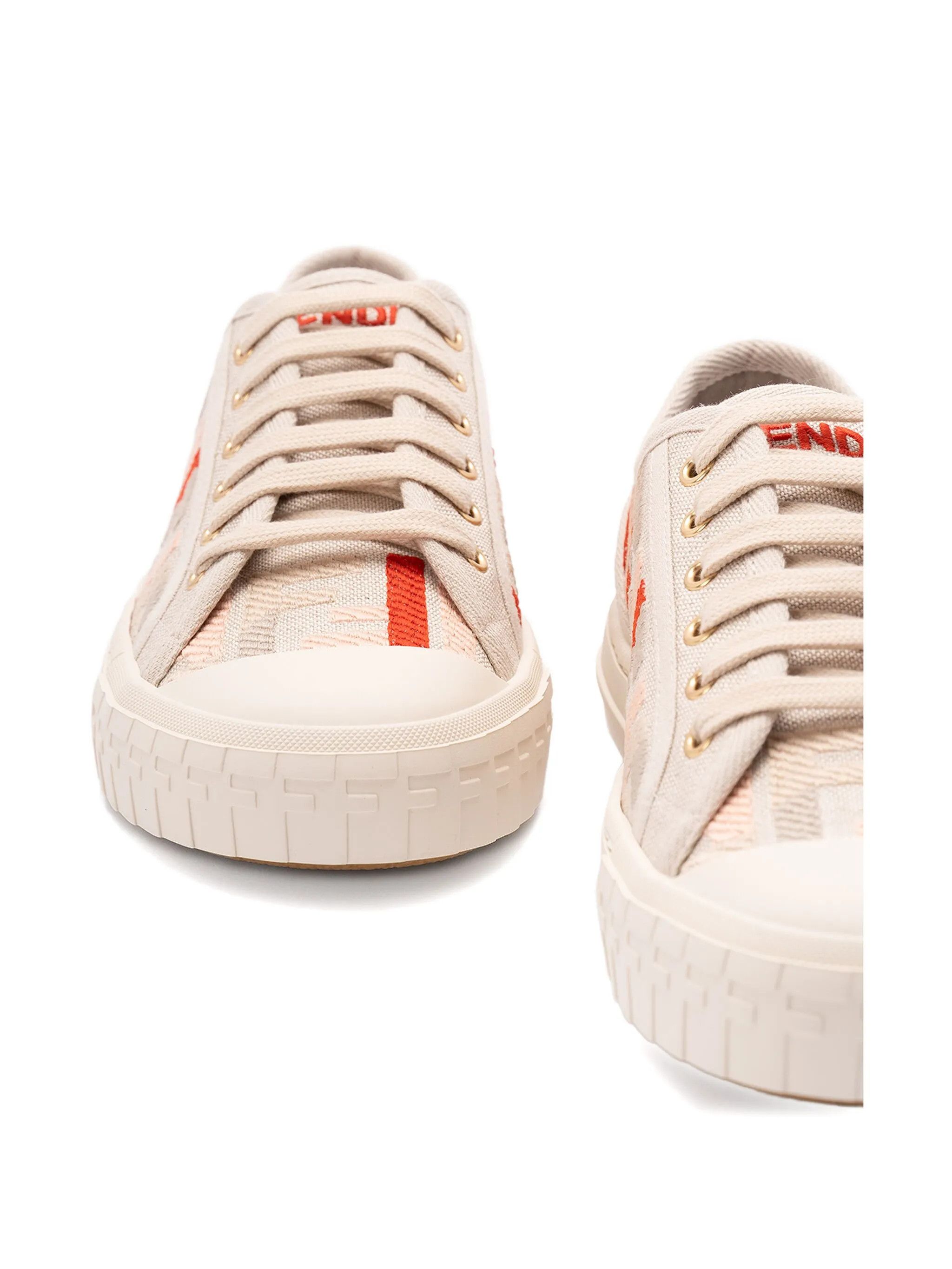 Fendi Fendi Domino Red Monogram FF Logo Low Top Sneaker 38 Size US 8 / IT 38 - 7 Thumbnail