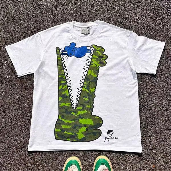 VIBE White street fashion mouse pattern cotton t-shirt Size US L / EU 52-54 / 3 - 2 Thumbnail