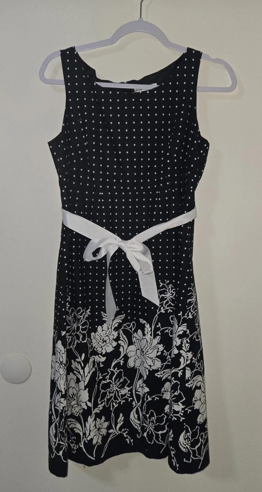 Other Karin Stevens Sleeveless Black Polka Dot Floral Dress Size 8 Size M / US 6-8 / IT 42-44 - 1 Thumbnail