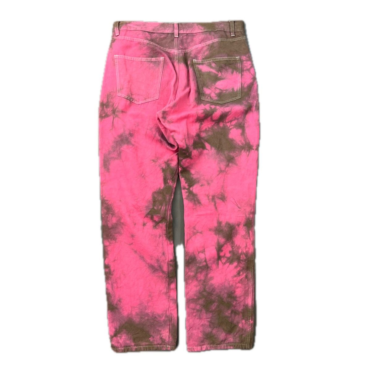 Other Designer Pink and Brown Linen Jeans Size US 32 / EU 48 - 2 Thumbnail