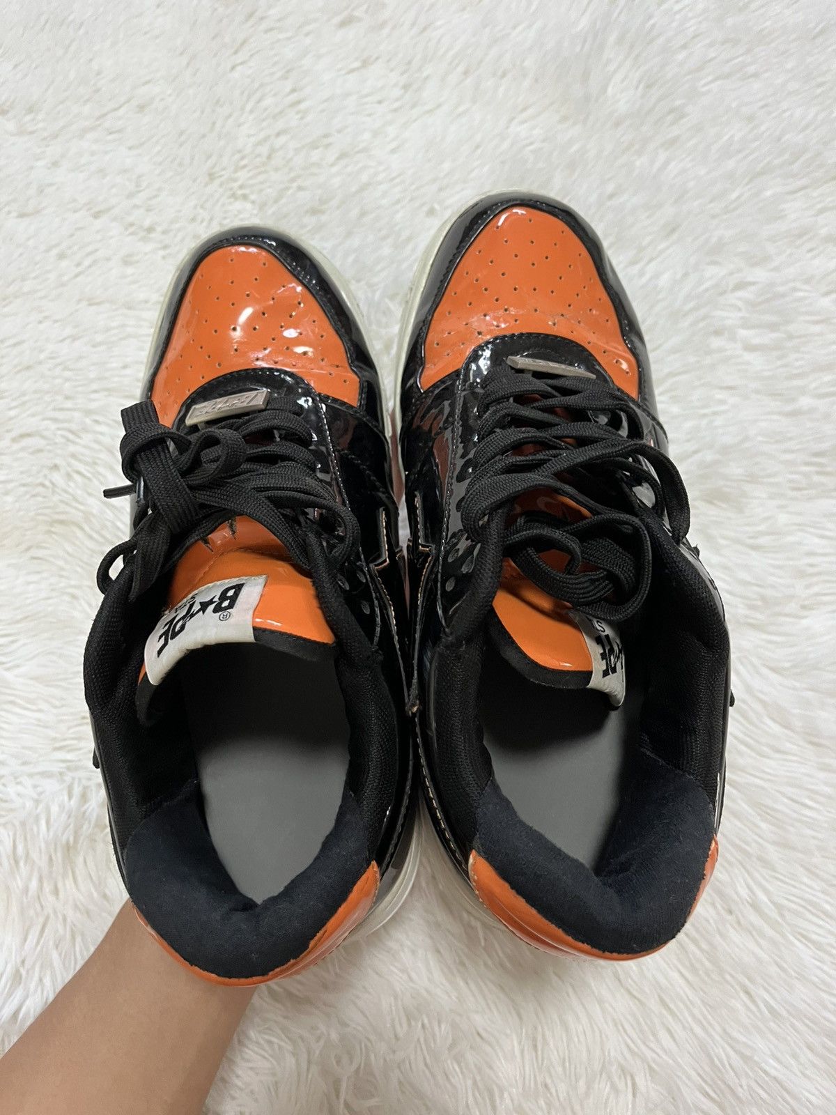 Bape Bape sta shark black orange Size US 10 / EU 43 - 4 Thumbnail